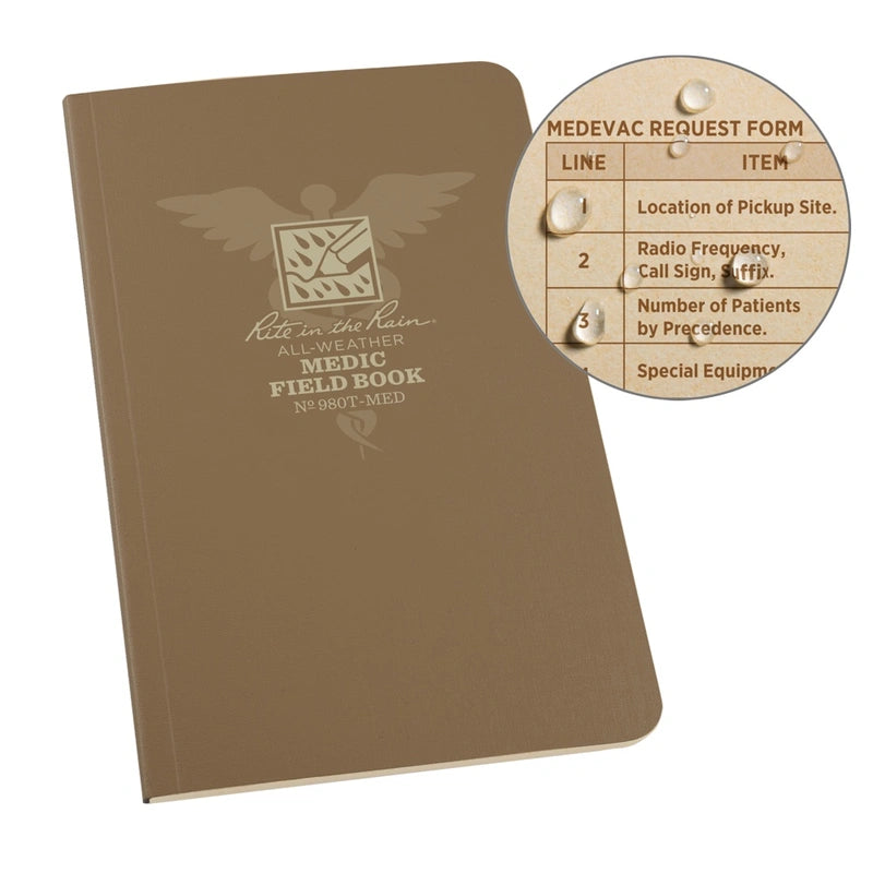 Waterproof Medic Field Notebook - Rite in the Rain All-Weather Writing Journal for Outdoor, Military & Emergency Use