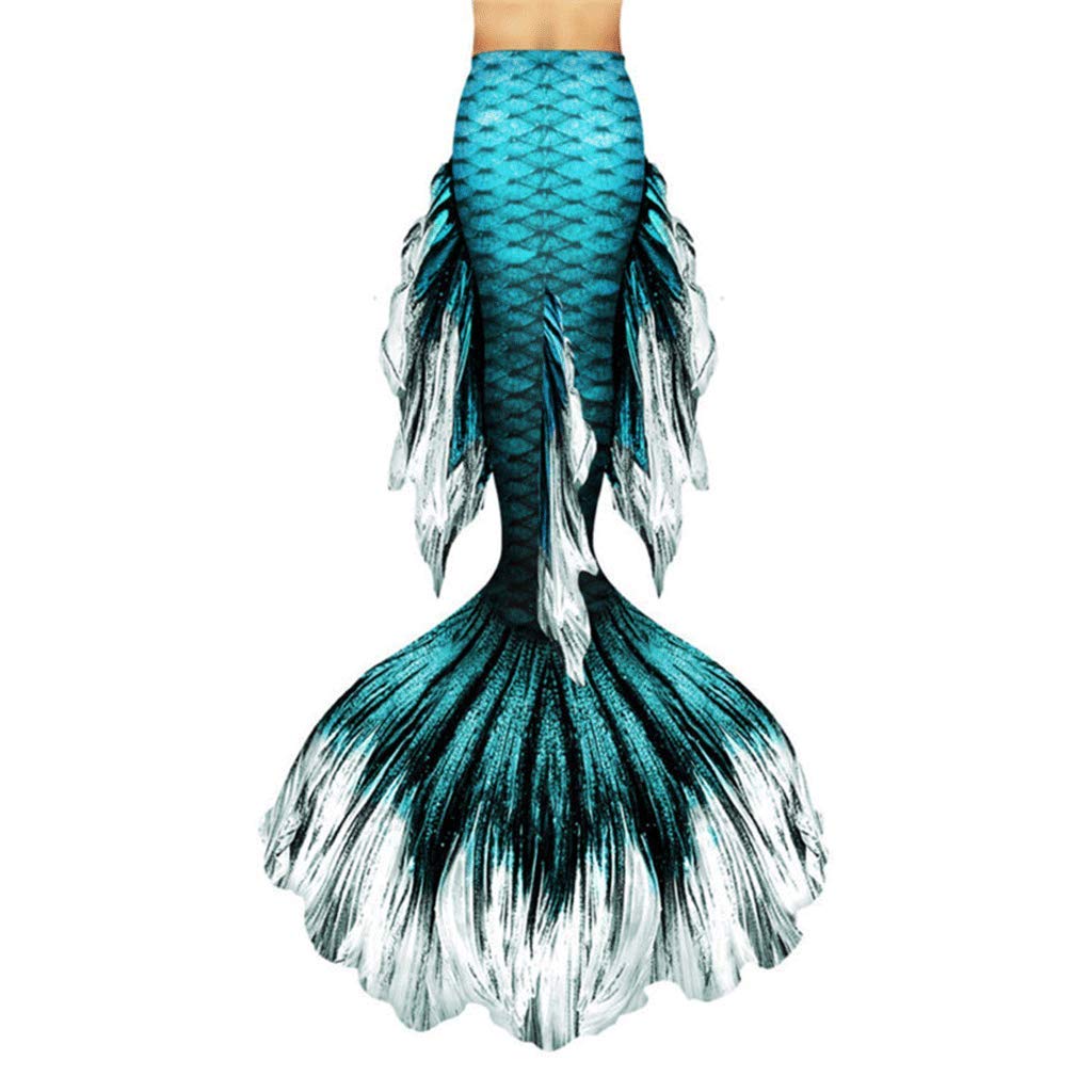 **YLYWCG Kids Mermaid Tail Swimsuit with Monofin - Girls Swim Tail for Pool, Beach, Bathtub & Role Play - Adjustable Size (Color: Color-S)**