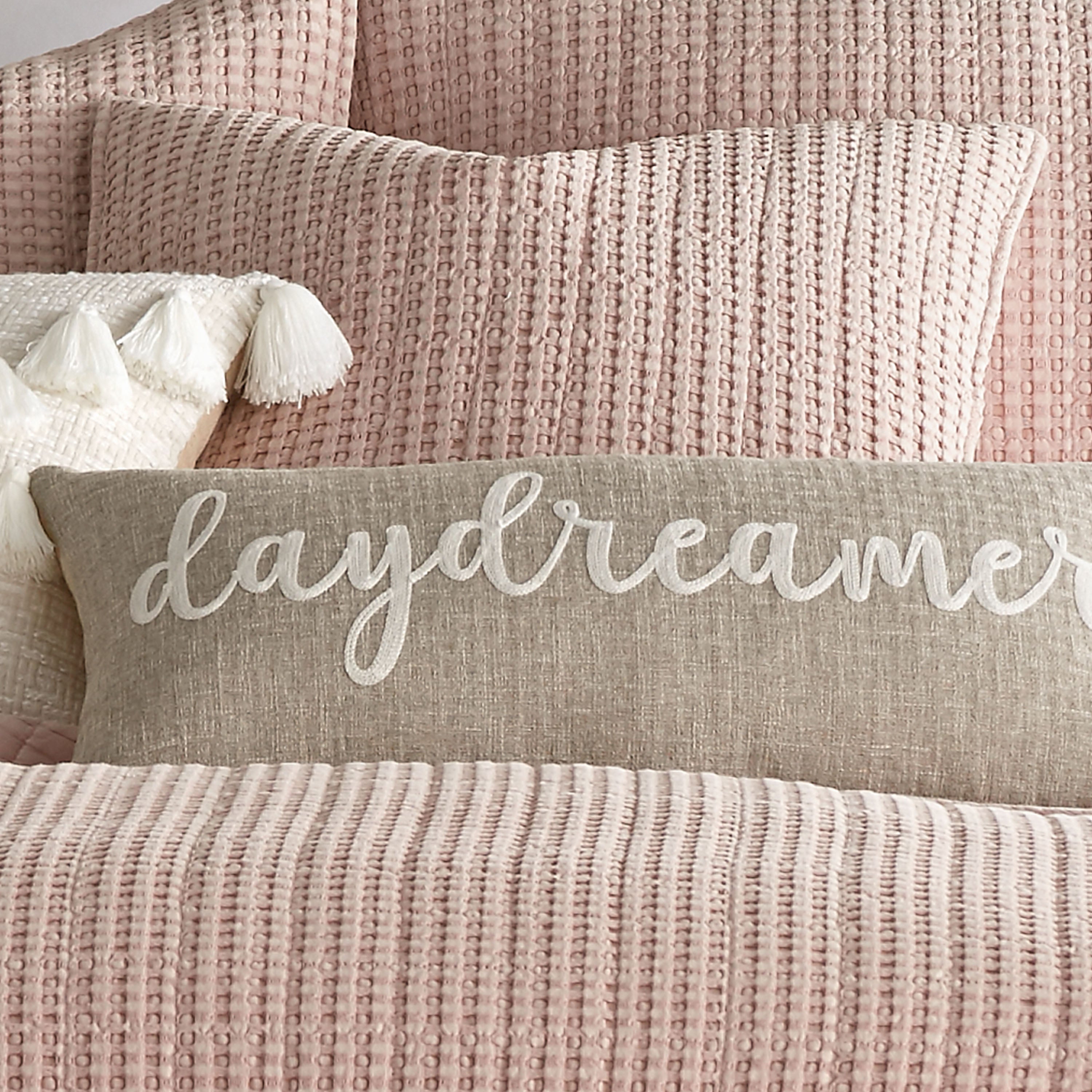 Mills Waffle Square Pillow - Soft & Stylish Decorative Throw Pillow for Couch, Bed, Sofa - Perfect for Living Room, Bedroom & Home Decor