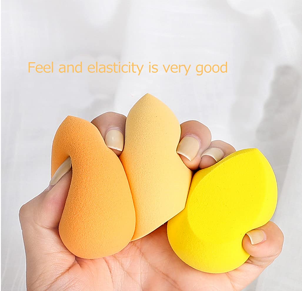 Professional Makeup Sponges Set for Dry & Wet Use - Foundation Blending Sponge for Concealer, Blush & Powder - Multi-Color Beauty Blender Sponges (4pcs) - Perfect for Everyday Makeup, Contouring & Airbrush Finish