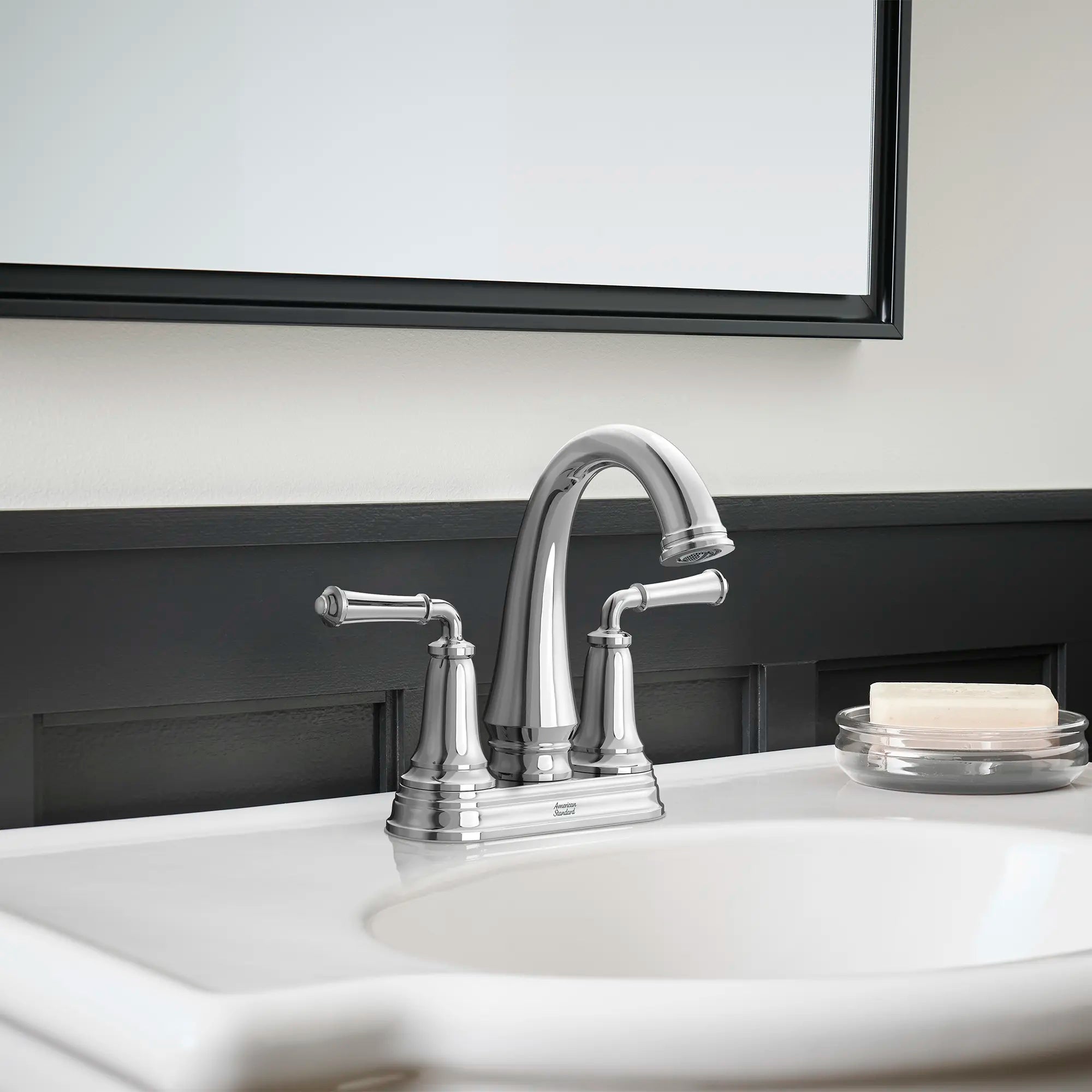 Delancey® 4 Inch Centerset 2 Handle Bathroom Faucet - 1.2 GPM/4.5 LPM Water-Saving Design with Lever Handles - Perfect for Small Bathrooms, Powder Rooms & Guest Baths