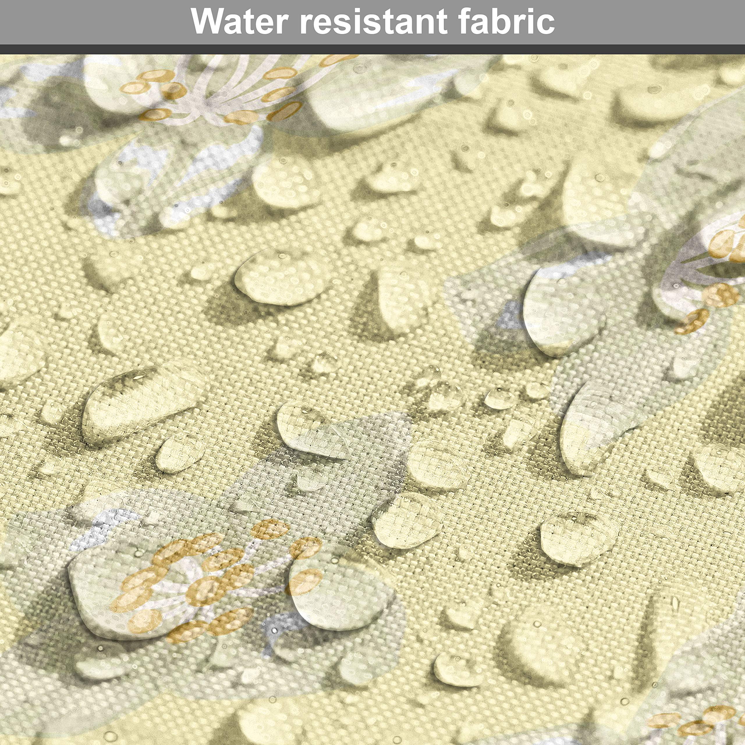 Ambesonne Jasmine Fabric by The Yard - Soft Floral Petals Botanical Bloom Pattern in Pastel Yellow & Khaki | 10 Yards Upholstery Fabric for Sofa, Curtains, Pillows & Home Decor | Perfect for Bedroom, Living Room & DIY Craft Projects