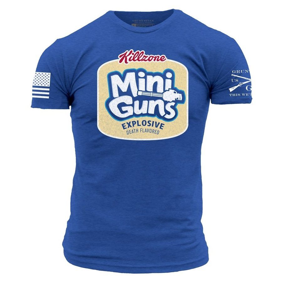 Mini Guns T-Shirt - Royal Blue Graphic Tee for Men & Women | Cool Casual Streetwear for Concerts, Parties & Everyday Wear