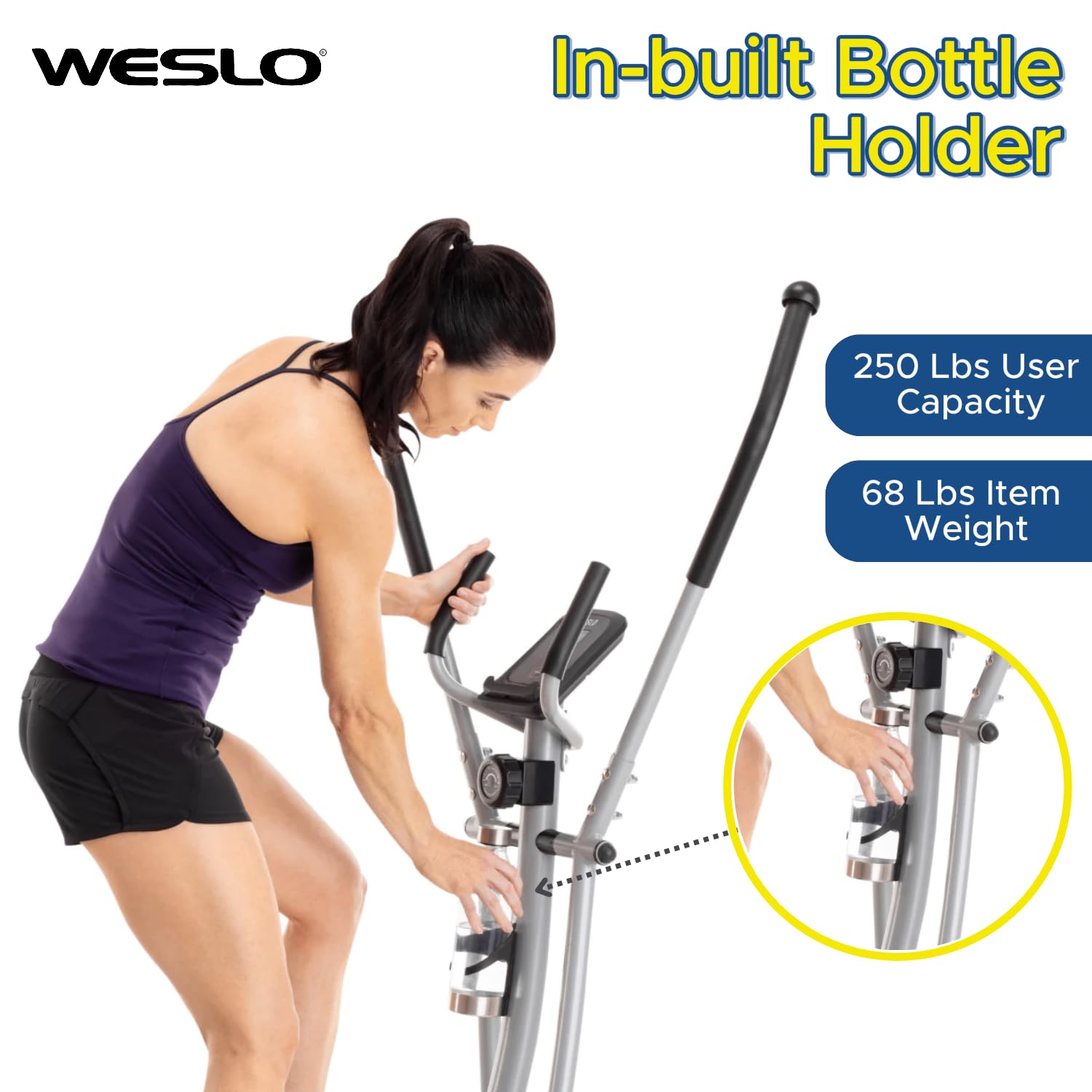 Weslo Momentum G 4.1 Rear-Drive Elliptical Trainer - Inertia-Enhanced Flywheel, Low-Impact Cardio Machine for Home Gym - Black | Perfect for Small Spaces & Full-Body Workouts