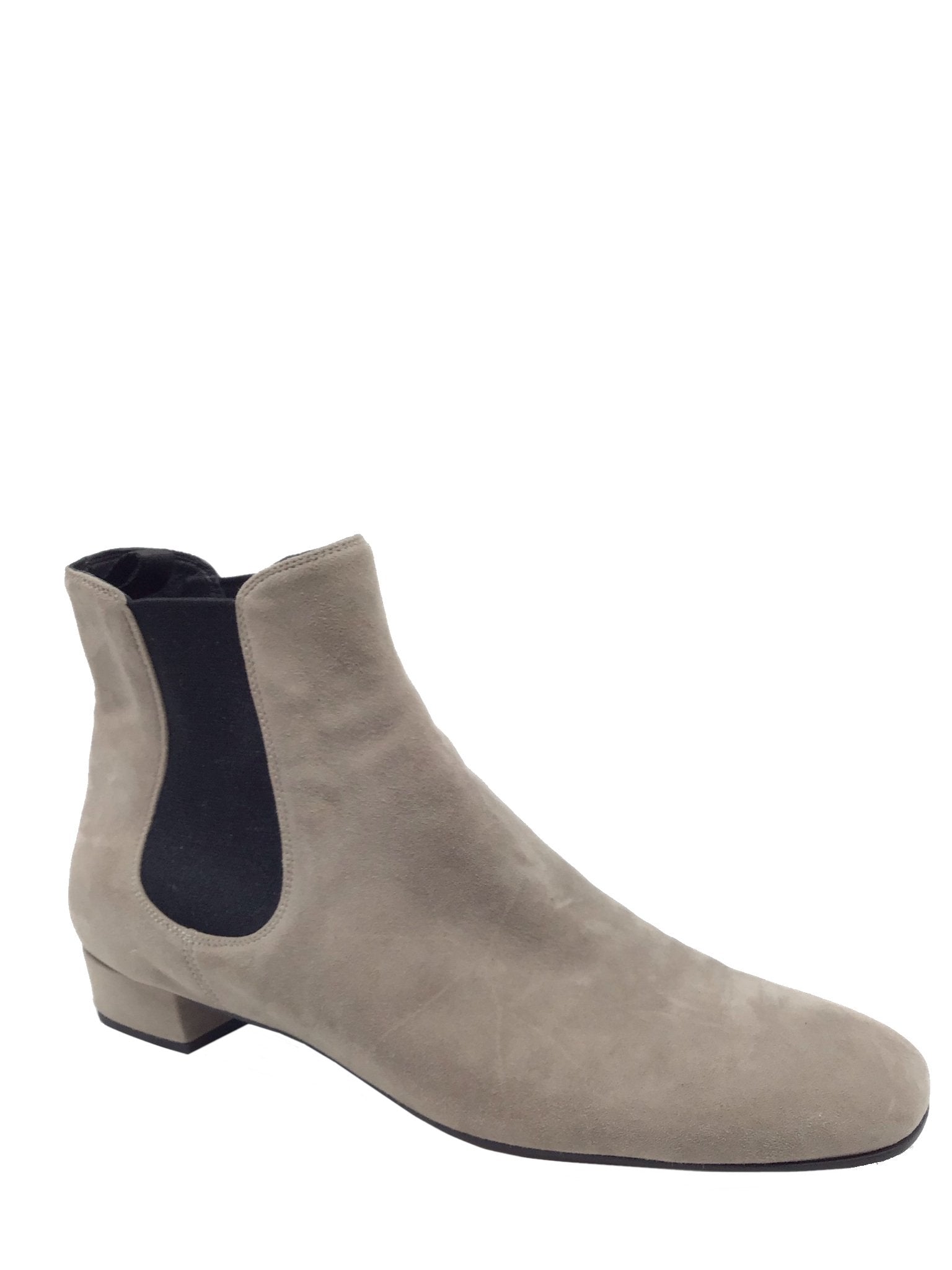 Prada Suede Round Toe Chelsea Ankle Boots Women Size 11 | Luxury Italian Designer Booties for Fall Winter Fashion | Perfect for Office, Date Night & Special Occasions