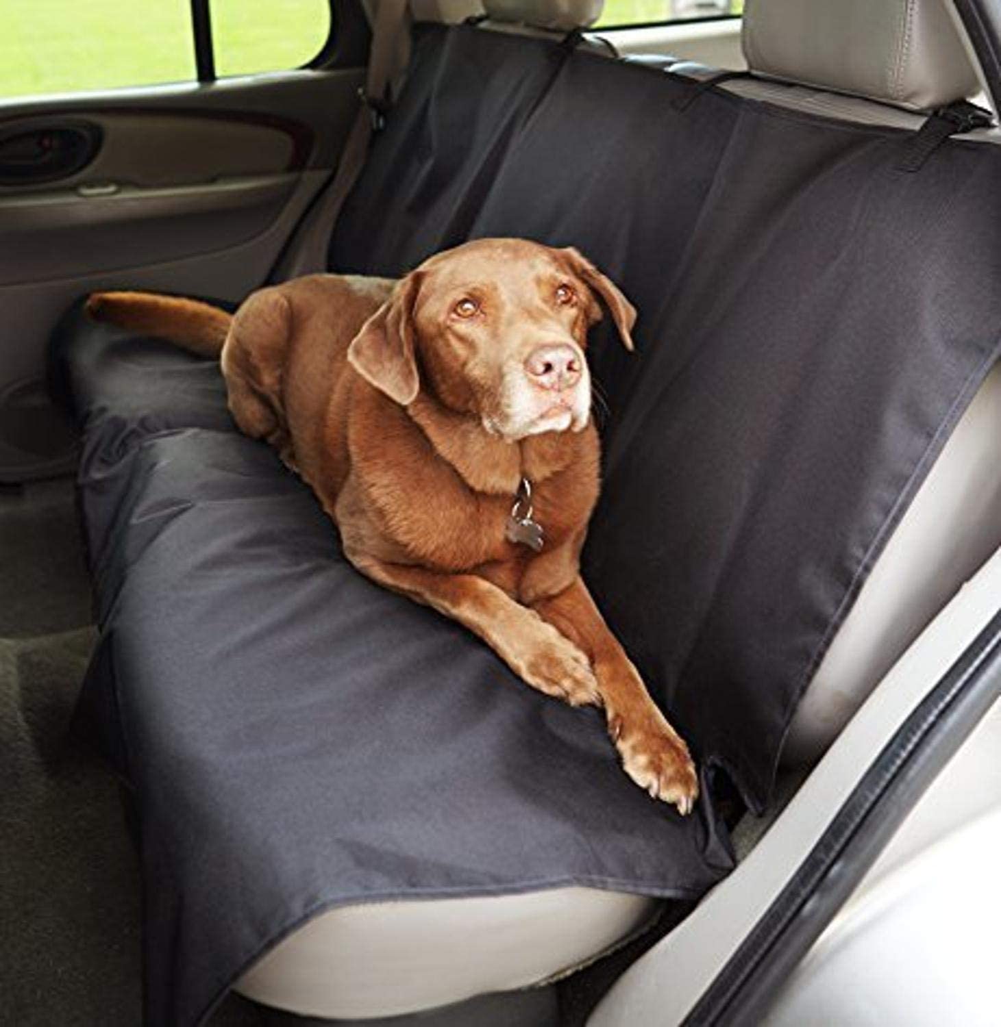 Gnanex Waterproof Dog Car Seat Cover - Durable Pet Hammock for Back Seat, Non-Slip & Scratch-Proof - Perfect for Travel, Camping & Outdoor Adventures (Black)