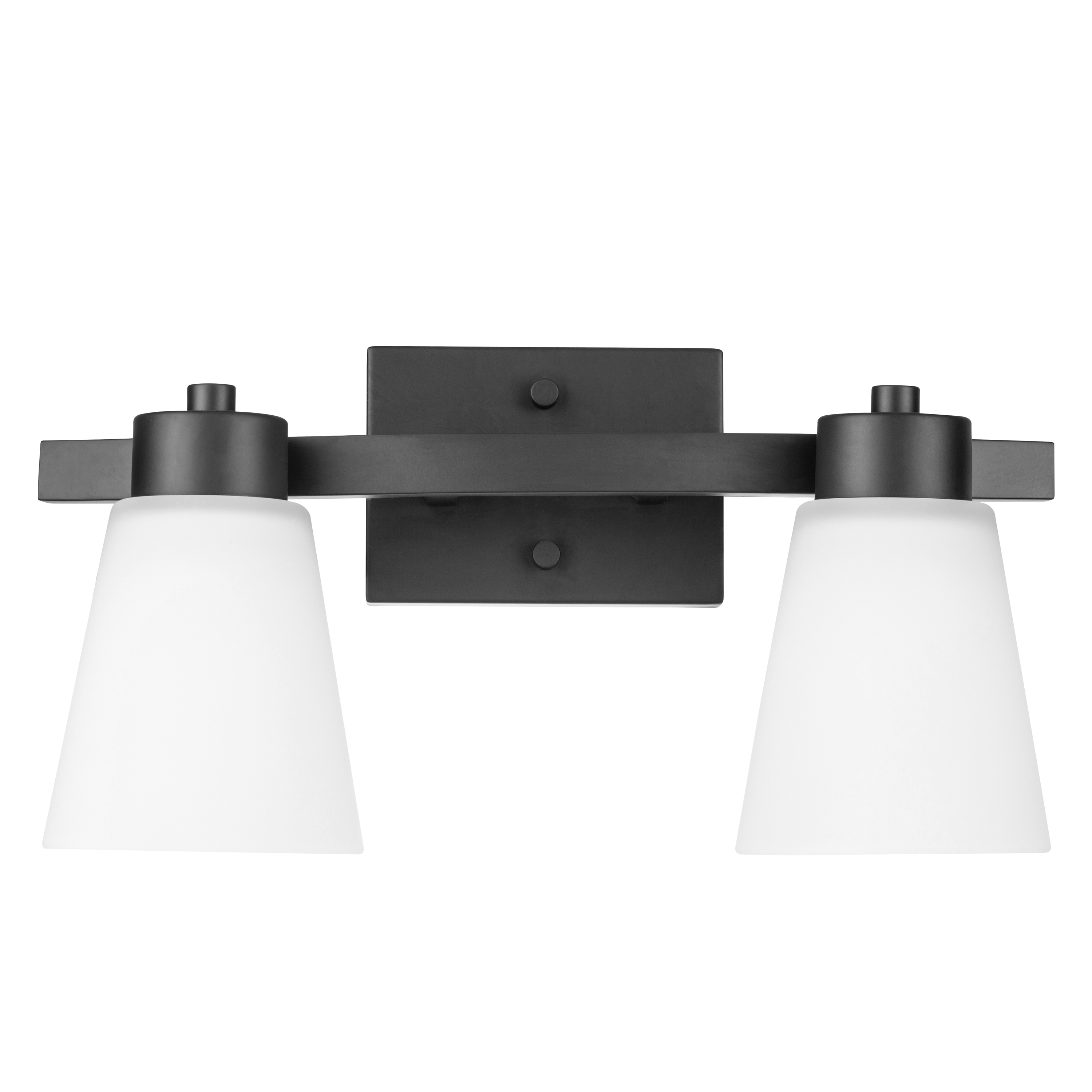 Fairendale 2-Light Vanity Light with Frosted Glass Shade in Matte Black - Perfect for Bathroom, Bedroom, and Dressing Room Lighting