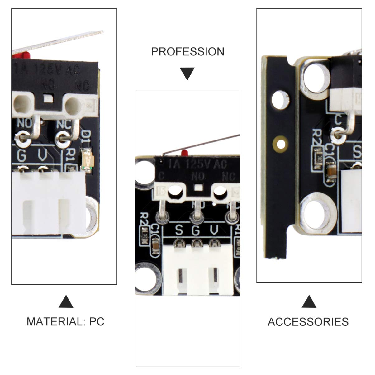 5pcs Robot Collision Sensor Module Kit with Cable - Compatible with 3D Printers, Robotics, and PC Boards | DIY Electronics Accessories for Automation Projects & Mechanical Prototyping