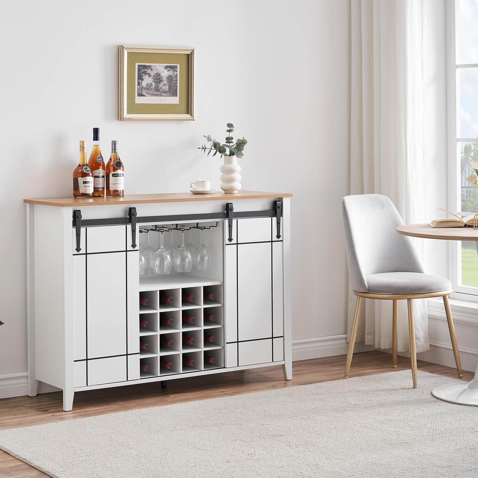 Farmhouse Coffee Bar Cabinet with Storage - 47