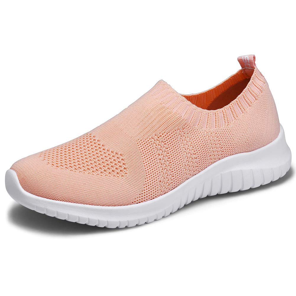 TIOSEBON Women's Slip-On Walking Shoes - Elastic Knit Lightweight Yoga Sneakers for Women - Breathable Comfort for Walking, Yoga & Casual Wear