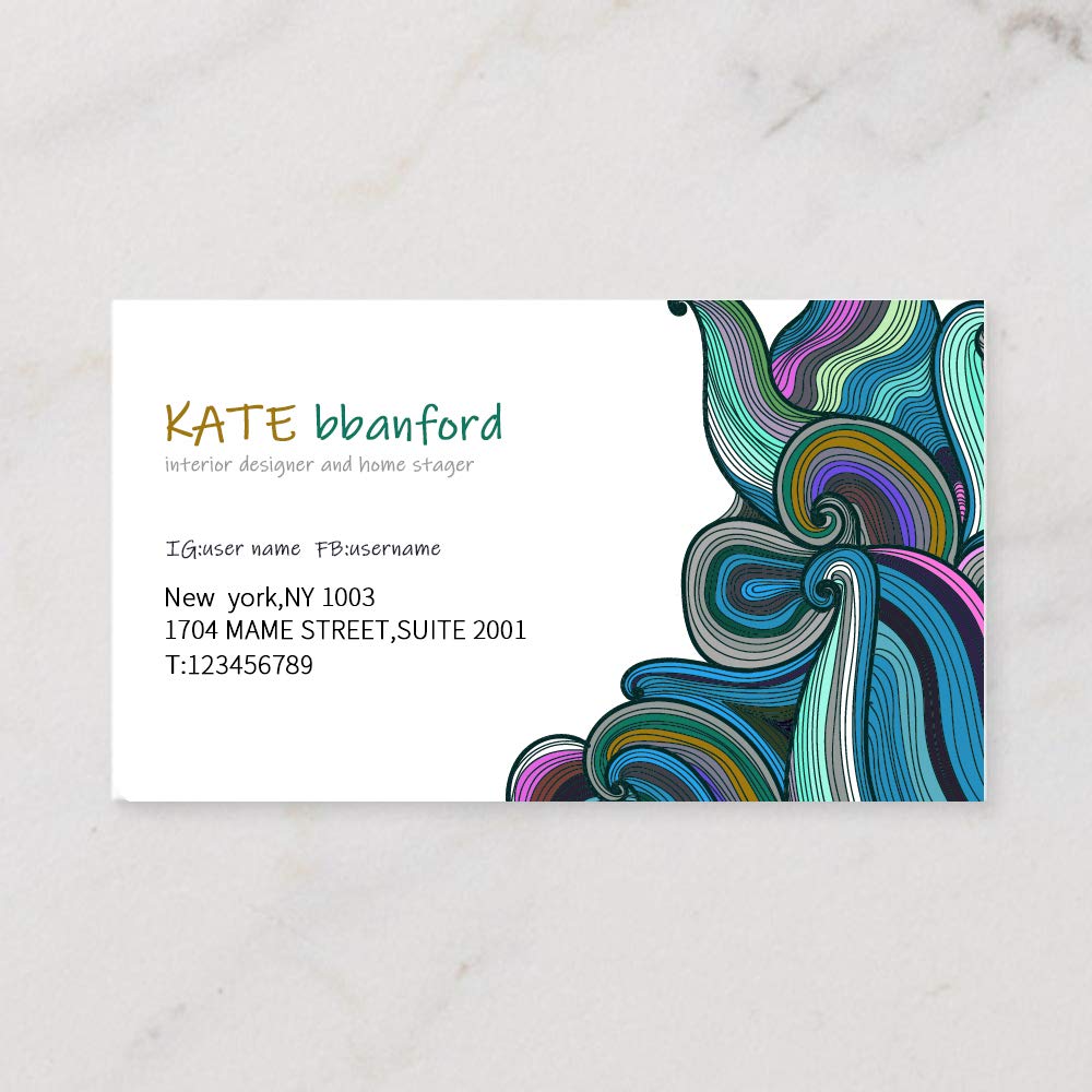 Custom Business Cards Printing - Premium Quality Colorful Art Pattern Design for Professional Networking & Branding | Perfect for Corporate Events, Trade Shows & Marketing Collateral