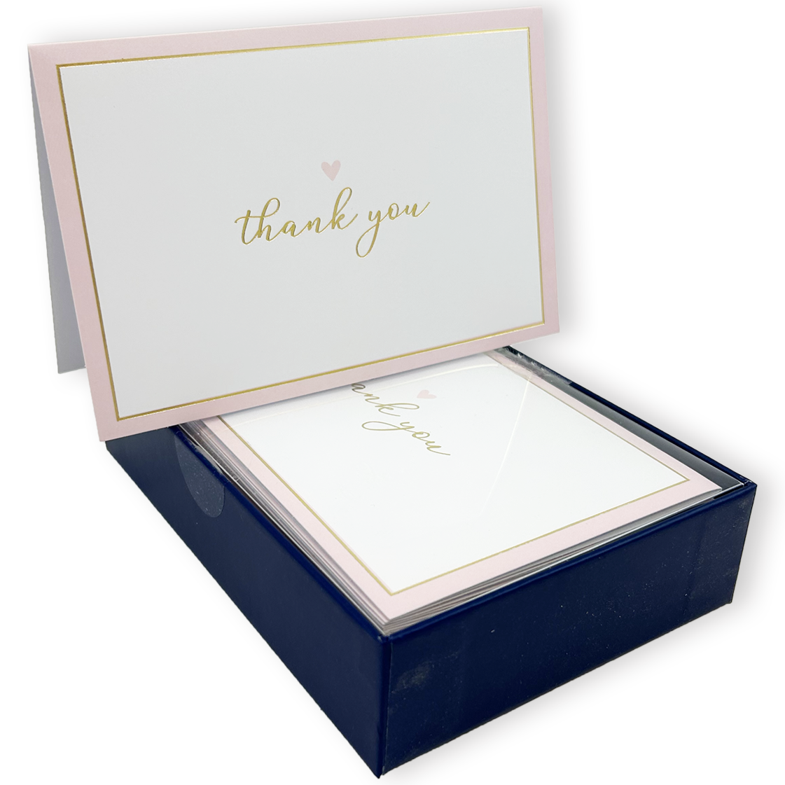 Blushing Heart Thank You Note Cards - Elegant Greeting Cards for Appreciation, Gratitude & Special Occasions - Perfect for Weddings, Birthdays & Thank You Gifts
