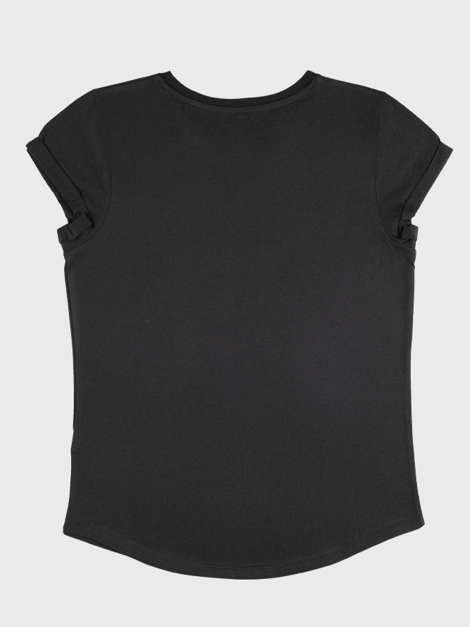 Organic Cotton Rolled Sleeve T-Shirt for Women - Comfortable Yoga Studio Top | Perfect for Yoga, Pilates & Casual Wear