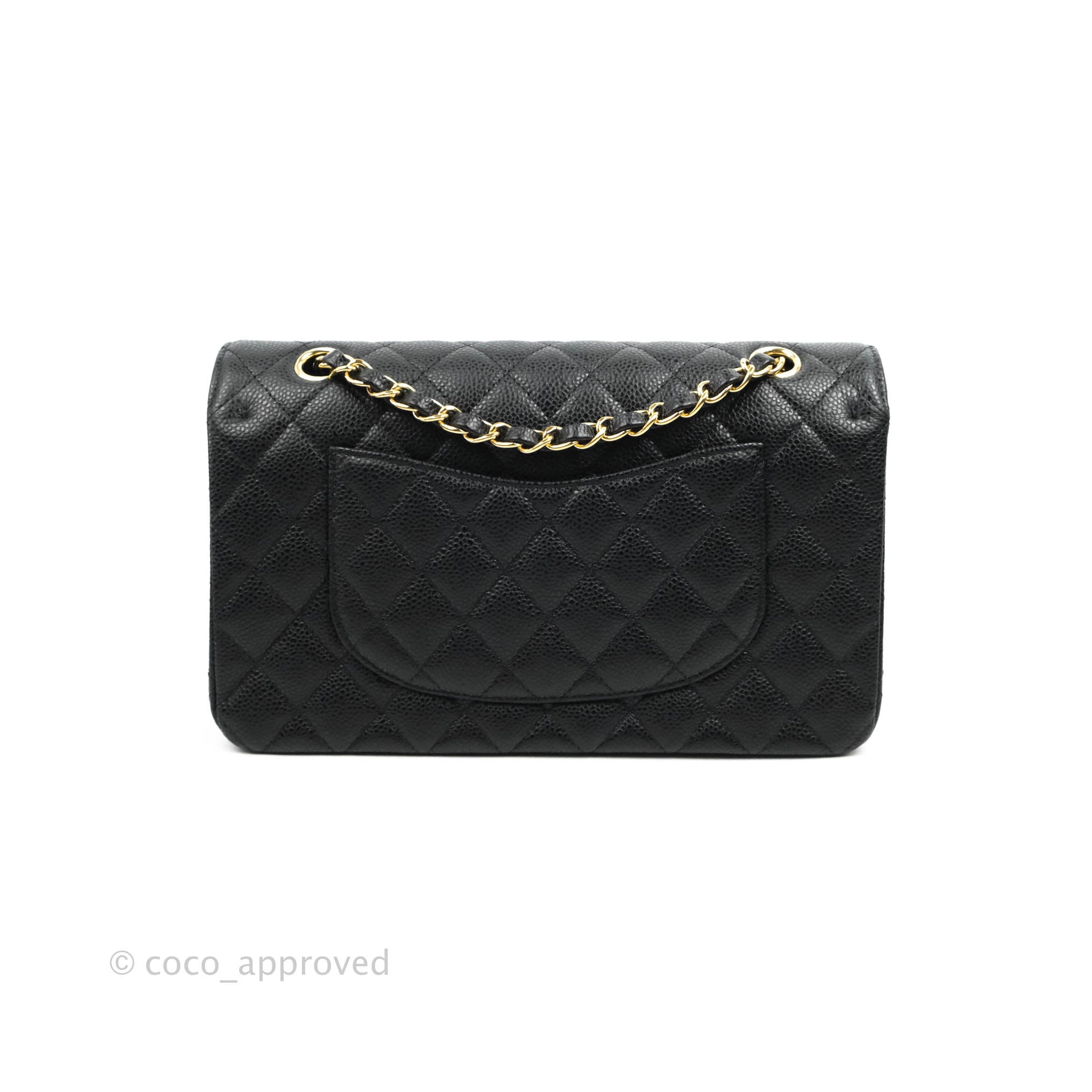 Chanel Classic Medium Double Flap Bag in Black Caviar Leather with Gold Hardware - Luxury Designer Handbag for Women, Perfect for Work, Evening Events & Everyday Use