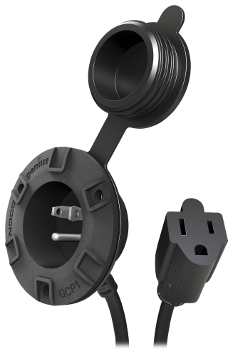 NOCO AC Port Plug with Extension Cord - Waterproof Power Outlet Cover for Marine, RV, and Outdoor Use - Ideal for Boats, Campers, and Wet Environments