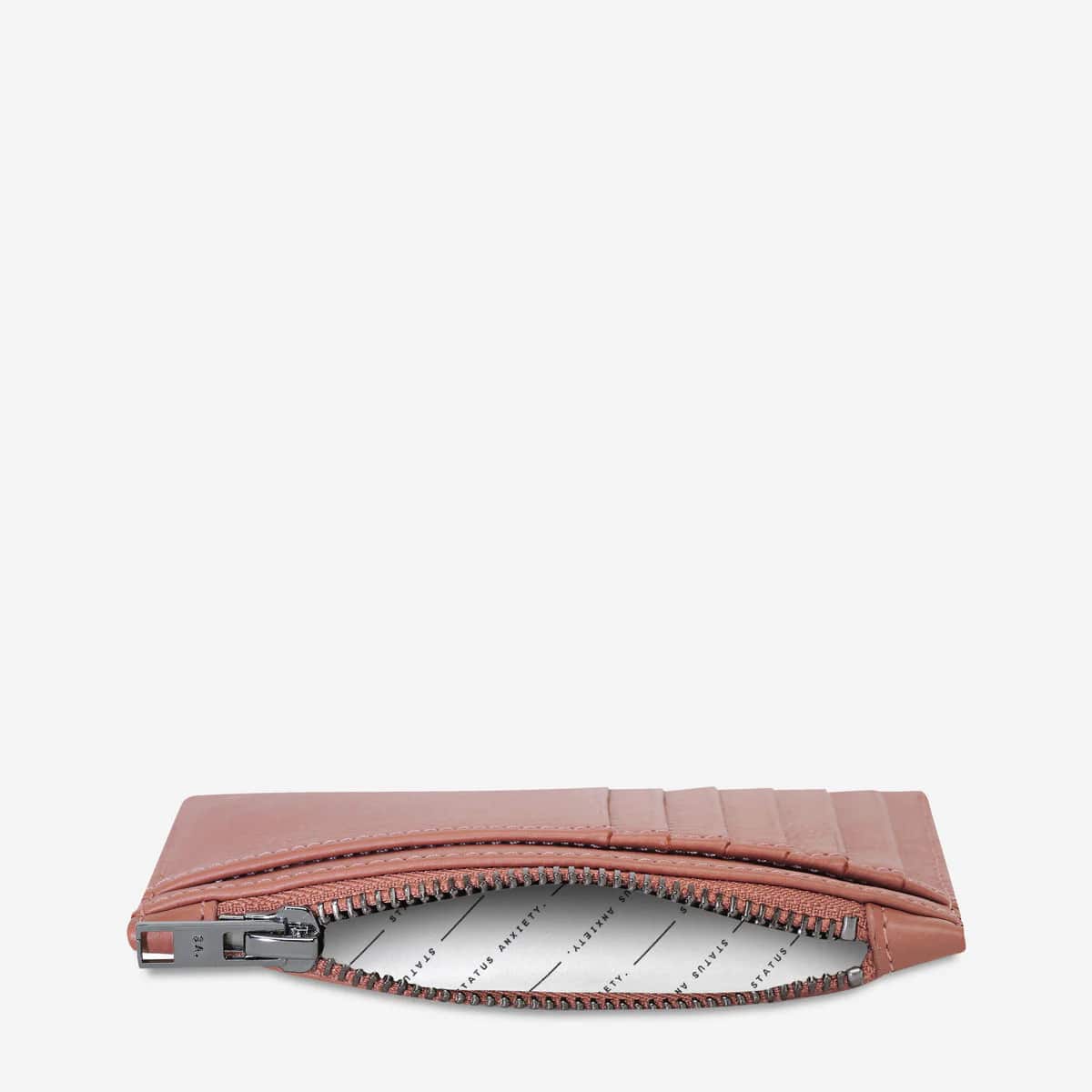 Status Anxiety Avoiding Things Leather Wallet in Dusty Rose - Slim RFID Blocking Bifold Wallet for Men & Women | Perfect for Everyday Use, Travel & Business