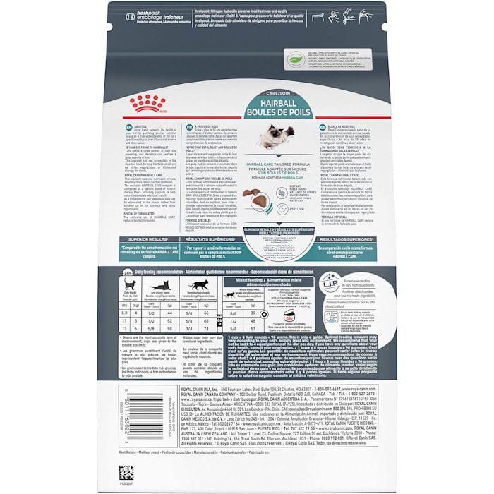 Royal Canin Feline Hairball Care Dry Cat Food - 3 lb Bag | Vet-Recommended Nutrition for Cats with Hairball Issues | Perfect for Indoor Cats & Long-Haired Breeds
