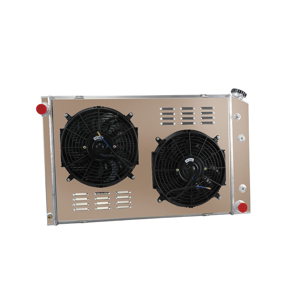 ECMRAD 4-Row Aluminum Radiator with Dual 12