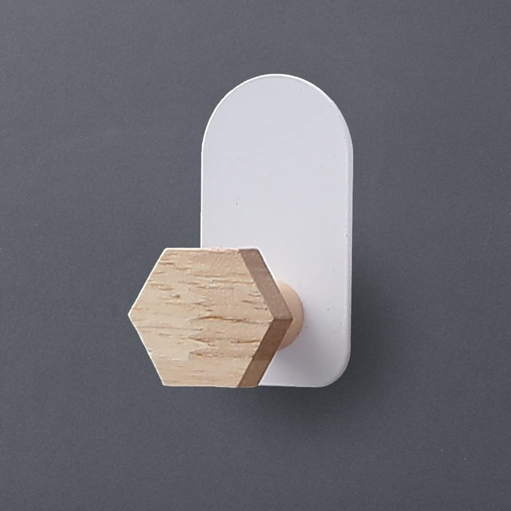Nordic Wood Wall Hooks - 10pcs No-Drill Decorative Hangers for Coats, Bags & Keys | Space-Saving Behind Door Storage Solution | Perfect for Bedroom, Entryway & Closet Organization