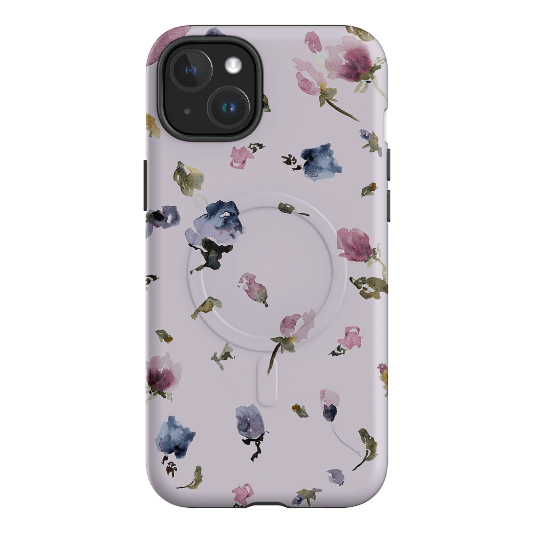 Violet Botanical Flower Phone Case for iPhone 15 Pro Max - Slim Protective Cover with Floral Design for Women Girls | Perfect for Everyday Use, Travel & Gift Giving
