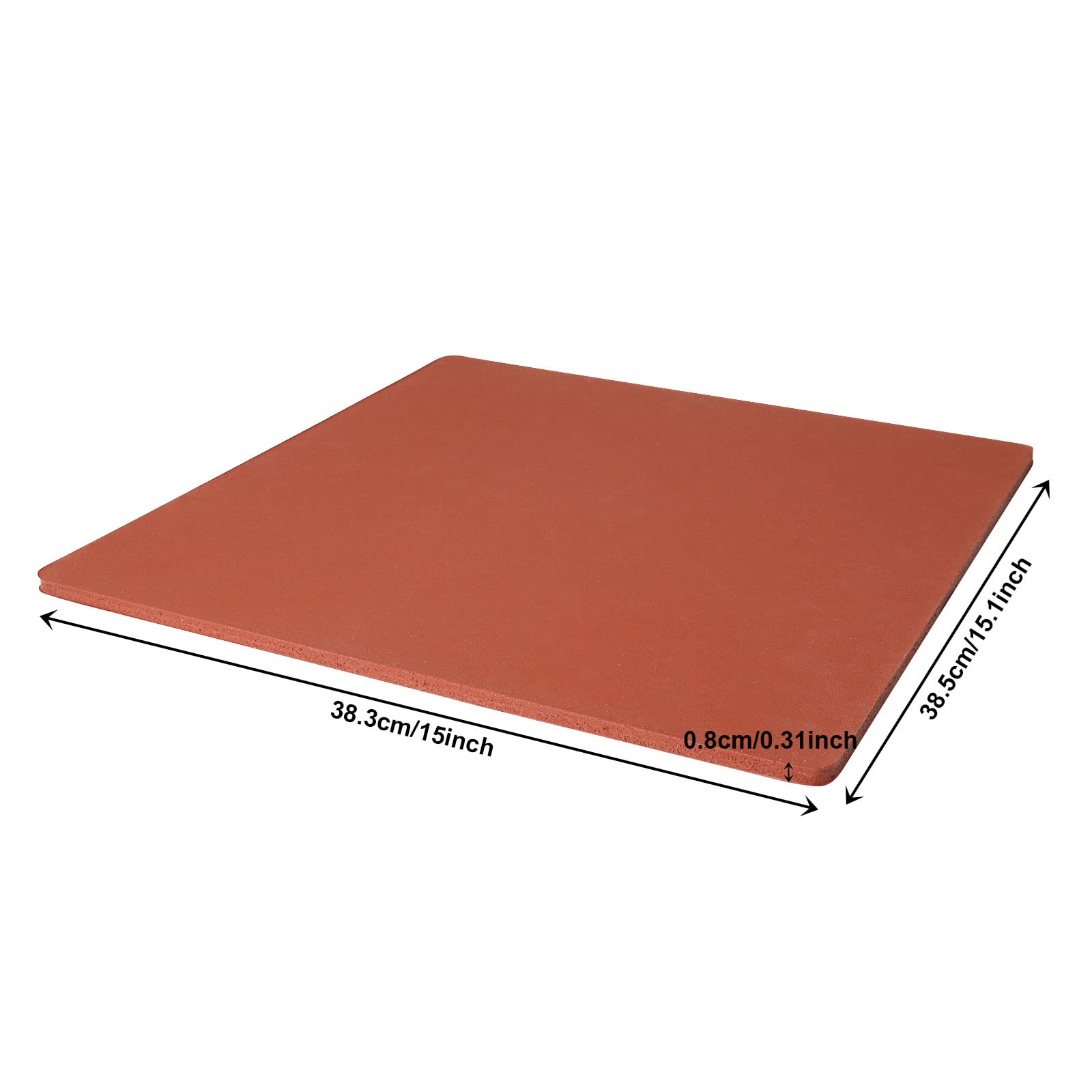 QTLCOHD 15x15 Inch Silicone Heat Press Pad Mat - 0.3 Inch Thickest Red Easy Press Mat Replacement for Heat Press Machine - Perfect for T-Shirt, Mug & Hat Heat Transfer Projects