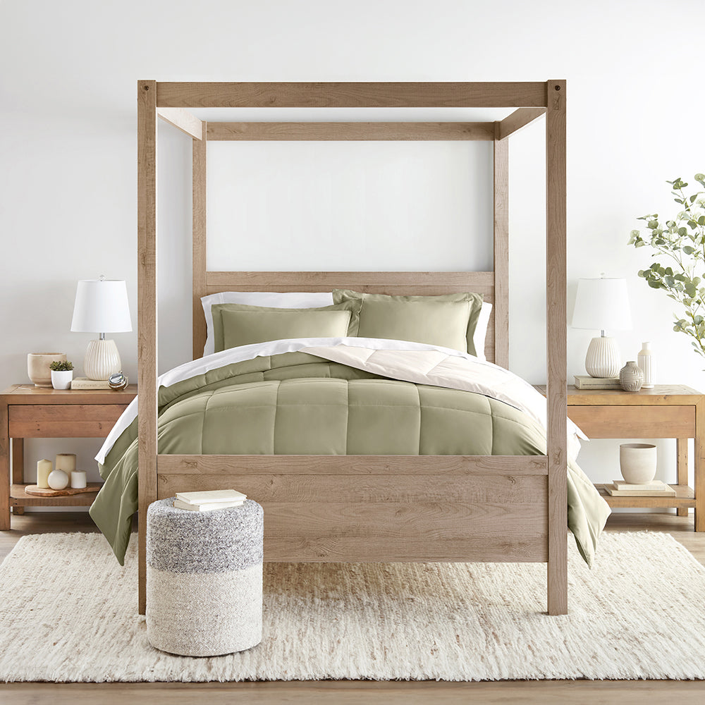 Reversible Down Alternative Comforter Set - Ultra Soft All Season Bedding - Perfect for Guest Rooms, Dorms & Cozy Home Decor