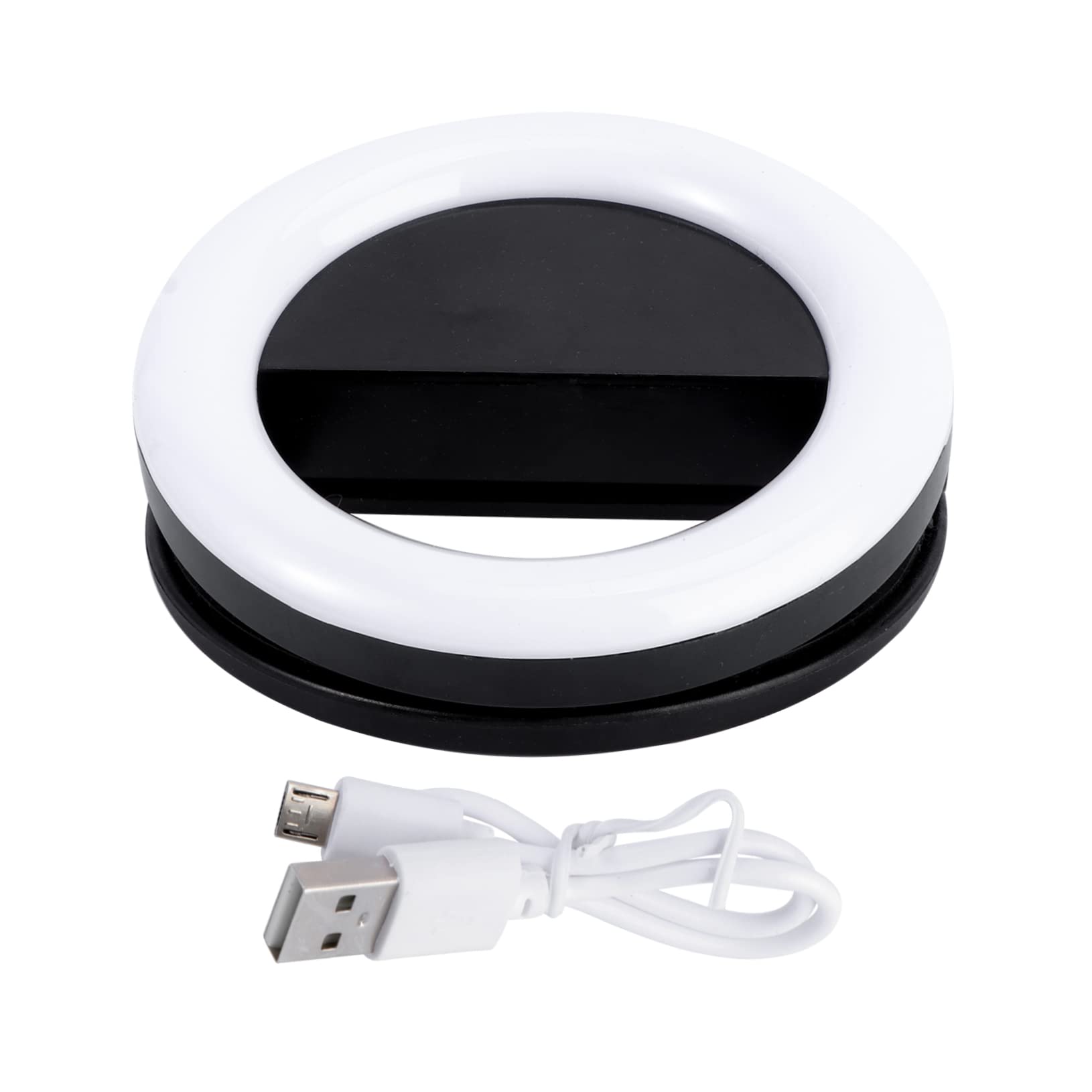 Mikikit 3-in-1 Clip-On Ring Light with 3 Lighting Modes - Adjustable Mini Circle Light for Live Streaming, Photography, Beauty Makeup & Video Calls - Portable Camera Fill Light for Content Creators