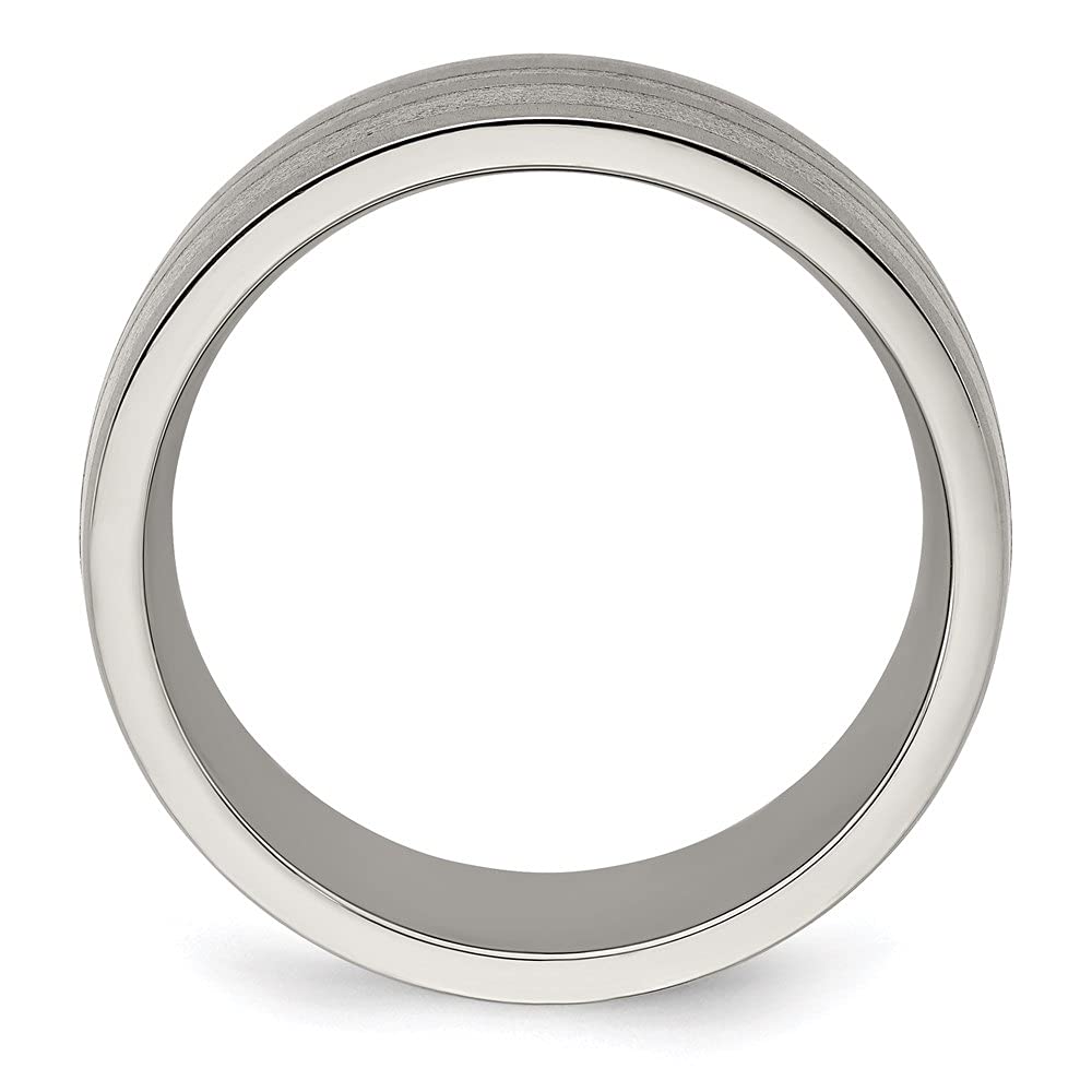 Titanium & Sterling Silver Brushed 9mm Wedding Band Ring for Men & Women - Durable & Hypoallergenic Jewelry for Everyday Wear, Anniversary Gifts, and Special Occasions