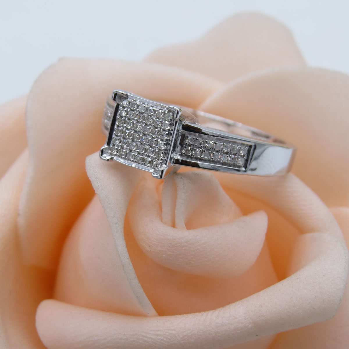 0.20 Carat Round White Diamond Engagement Ring for Men & Women - Sterling Silver Micro Pave Wedding Band - Perfect for Proposals, Anniversaries & Special Occasions