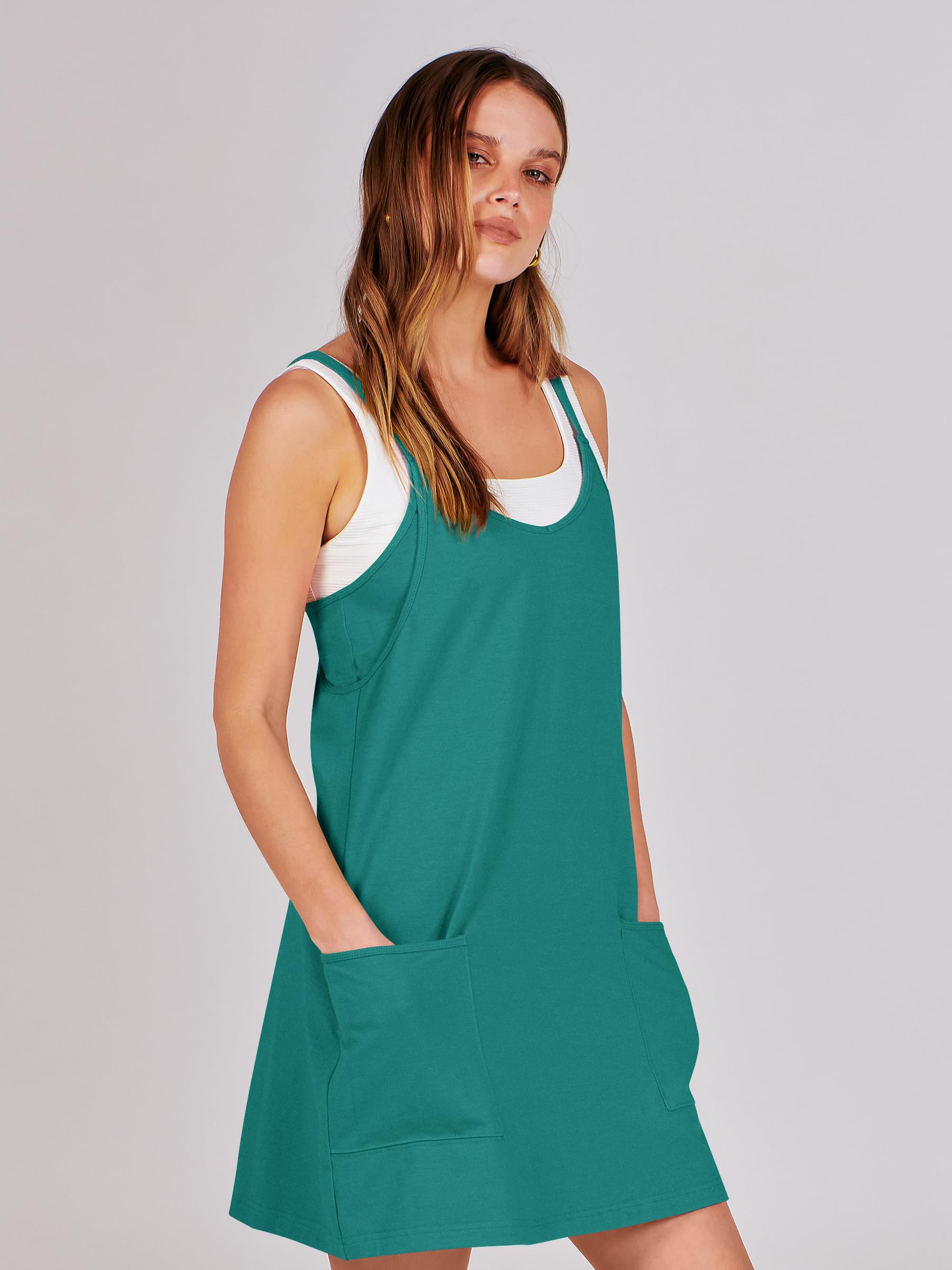 ANRABESS Women's Summer Mini Romper Dress - Workout Tennis Active Sports Outfit with Built-in Shorts | Trendy Vacation Wear for Gym, Beach & Casual Outings