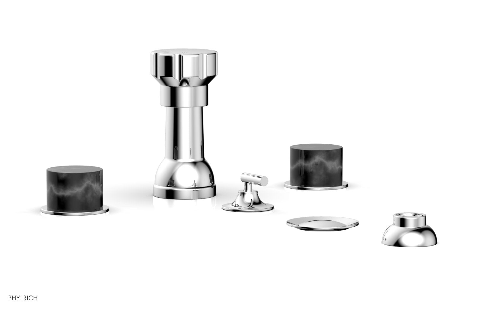 Premium BASIC II 4-Hole Bidet Faucet Set with Elegant Marble Handles - 230 62 Series for Modern Bathroom Upgrade | Perfect for Home, Hotel, and Spa Use