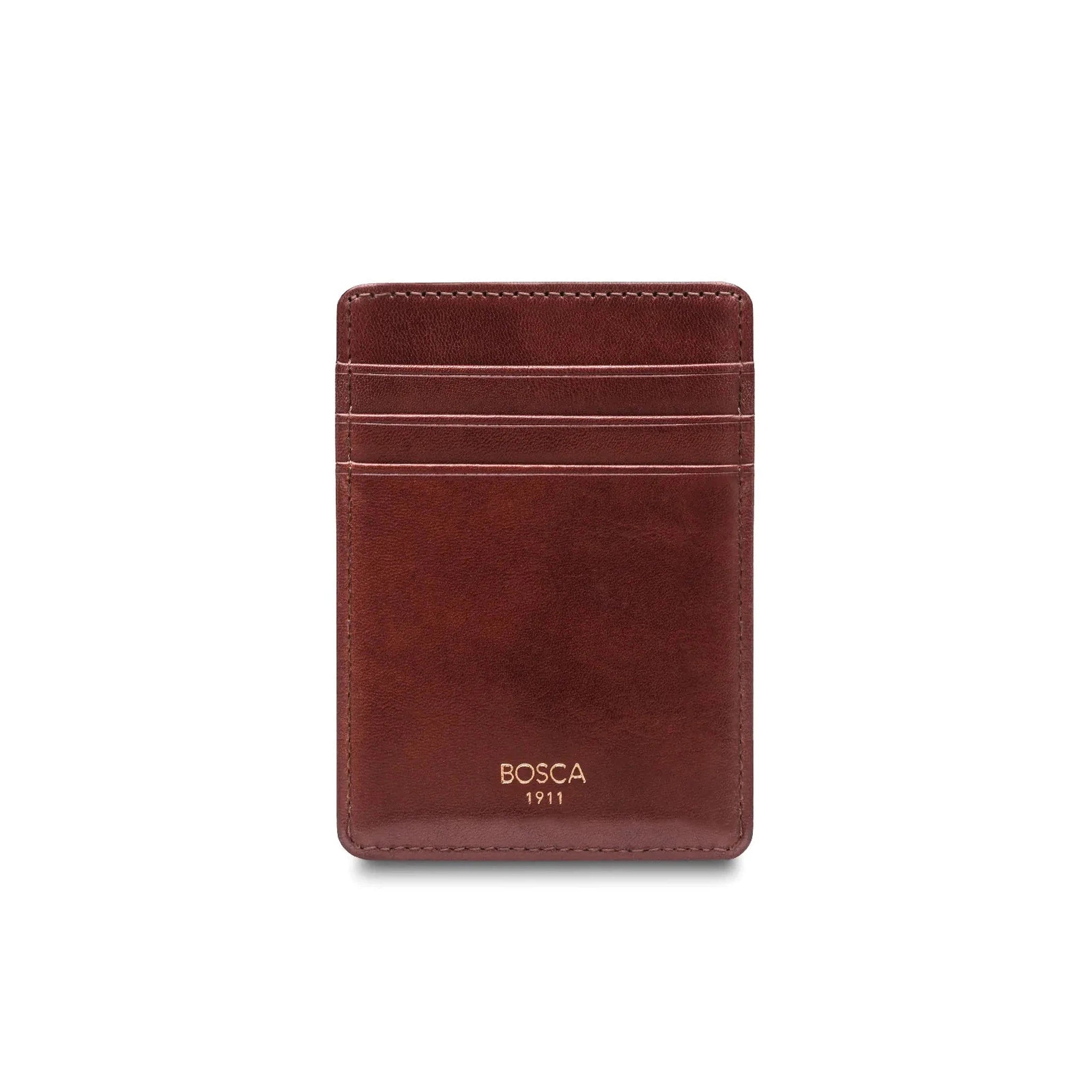 Bosca Old Leather Deluxe Front Pocket Wallet for Men - Genuine Leather Bifold Wallet with RFID Protection - Perfect for Everyday Use, Travel & Business