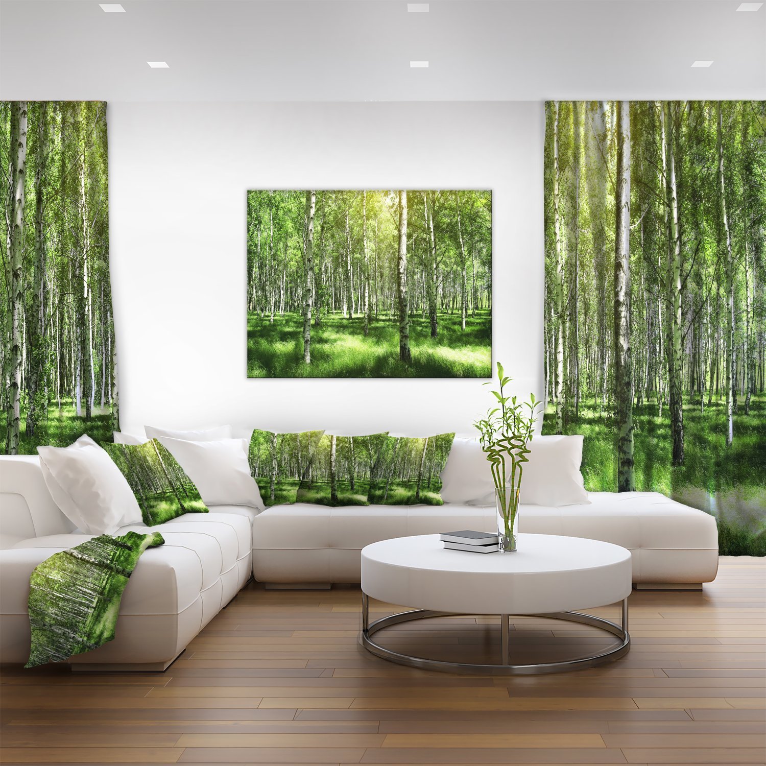 Stunning Birch Grove Landscape Art Print Canvas - Nature Wall Decor for Living Room, Bedroom & Office