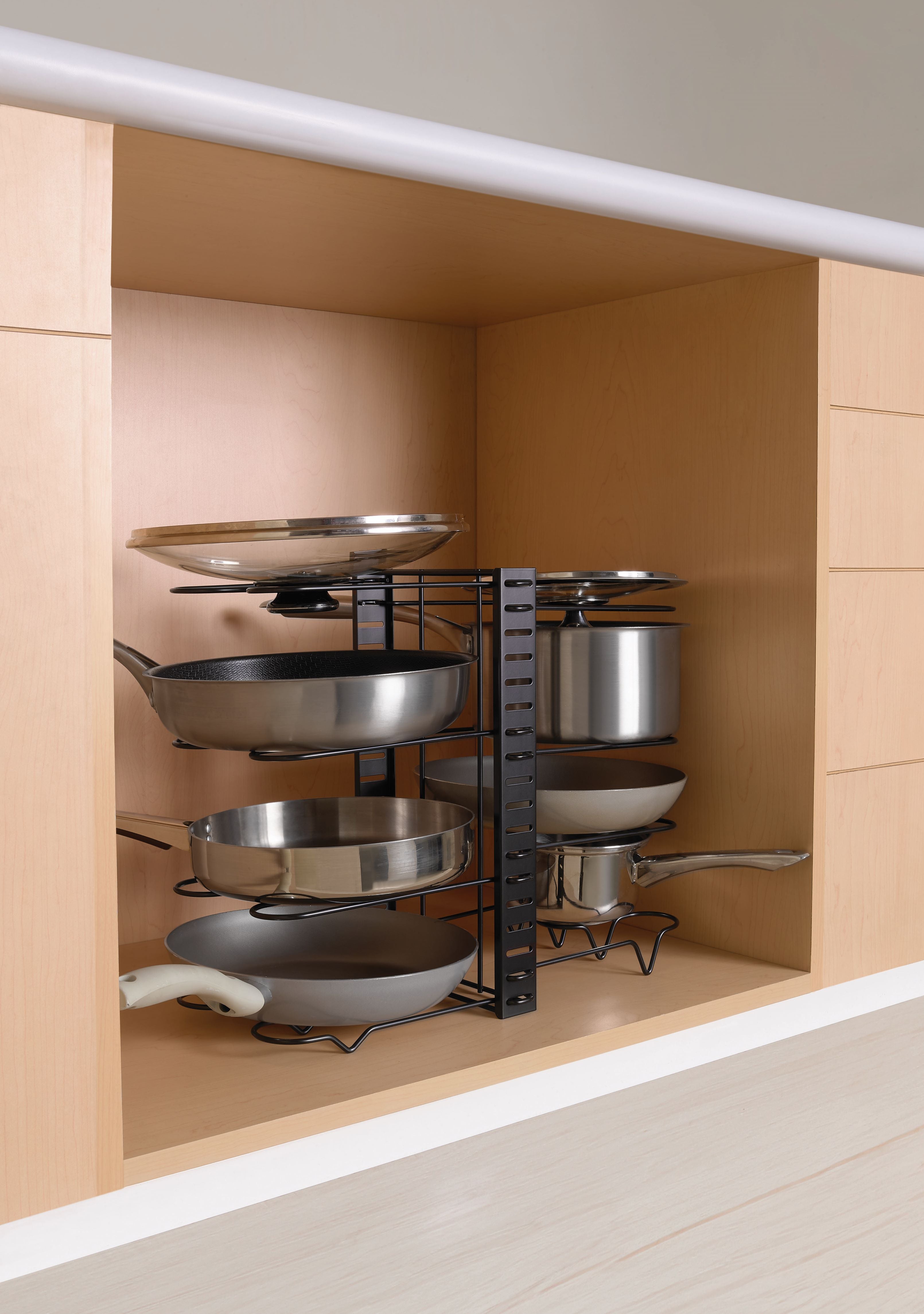 Stainless Steel Cookware Rack - Space Saving Kitchen Organizer for Pots, Pans & Lids - Perfect for Small Kitchens & Pantry Storage