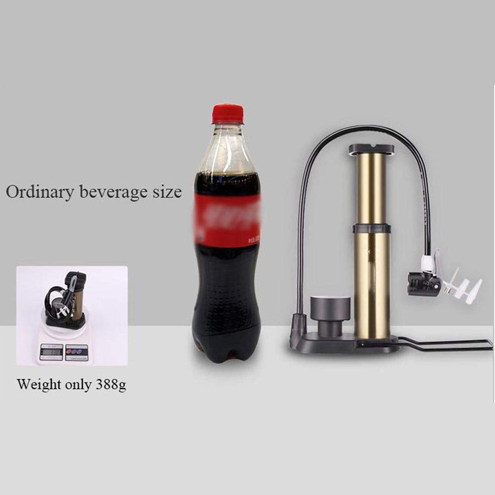 Portable Mini Bike Floor Pump - Foot Activated Bicycle Tire Pump with Universal Valves & Aluminum Alloy Barrel - Perfect for Road Bikes, Mountain Bikes & Commuting (Free Gas Needle Included)