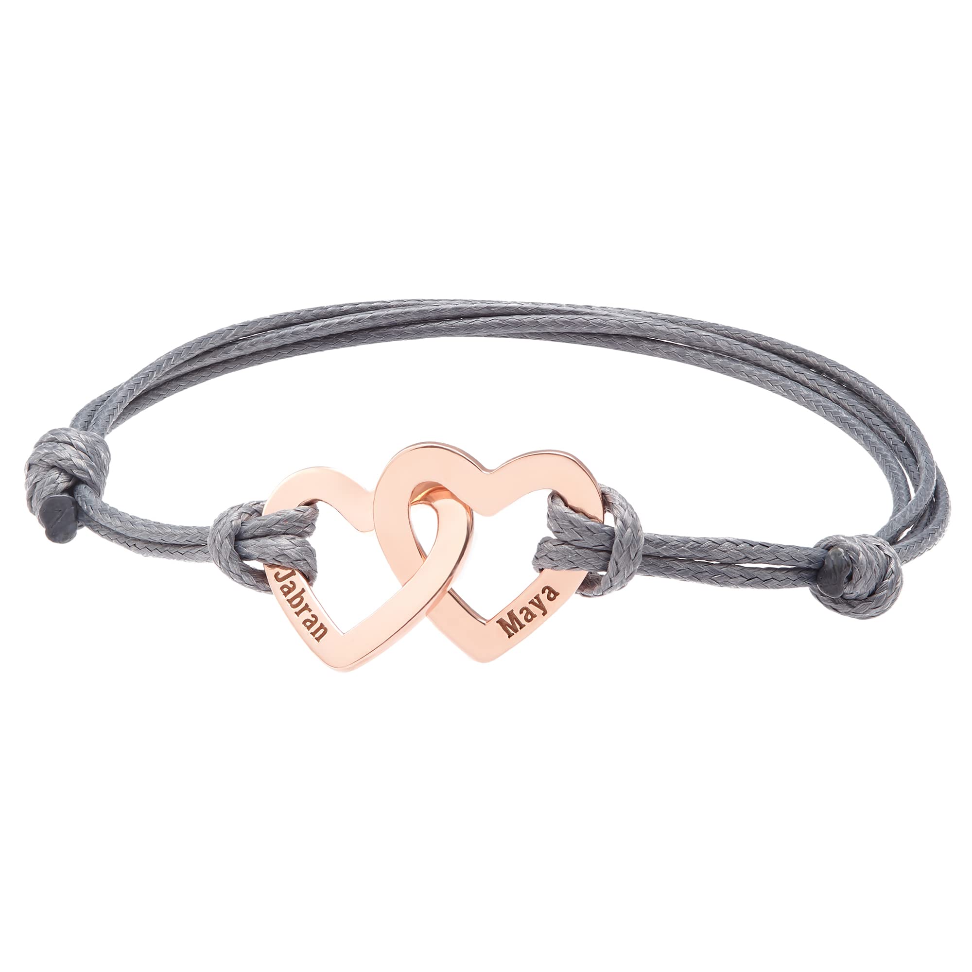 Personalized Heart Bracelet with Kids Names - 925 Sterling Silver Custom Engraved Mother's Jewelry | Perfect Gift for Mom, Birthday, Mother's Day & Special Occasions