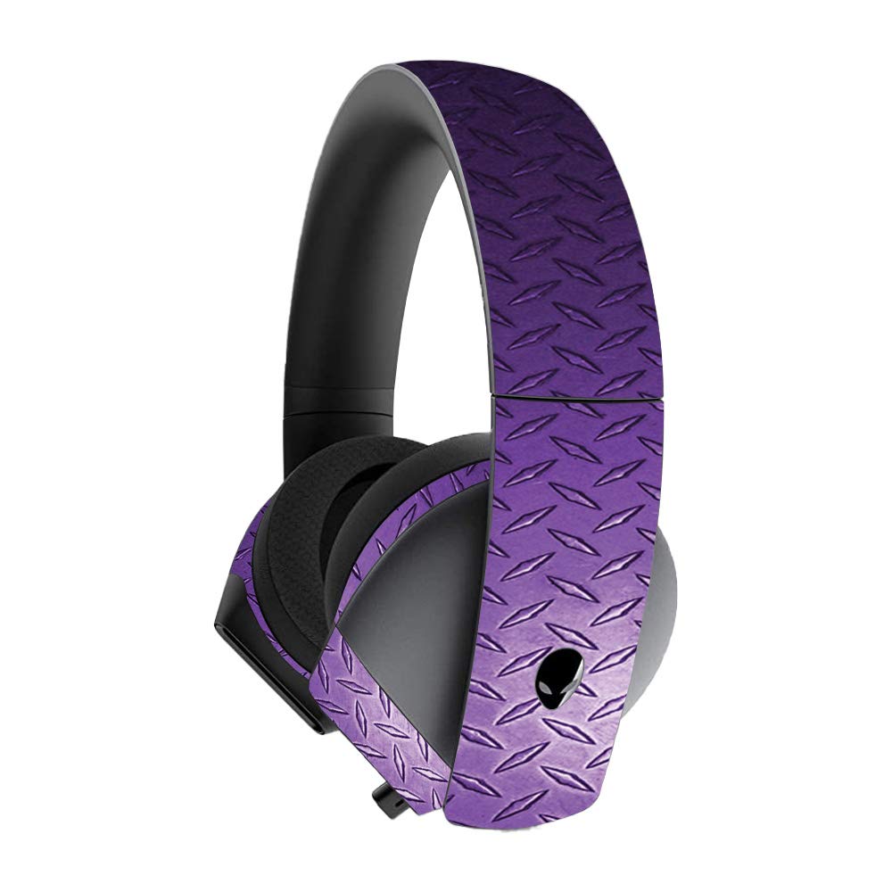 Alienware 7.1 Gaming Headset Skin - Purple Diamond Plate Vinyl Decal Wrap | Protective & Durable Cover | Easy to Apply & Remove | Made in USA | Perfect for Gaming Setups & Custom PC Accessories