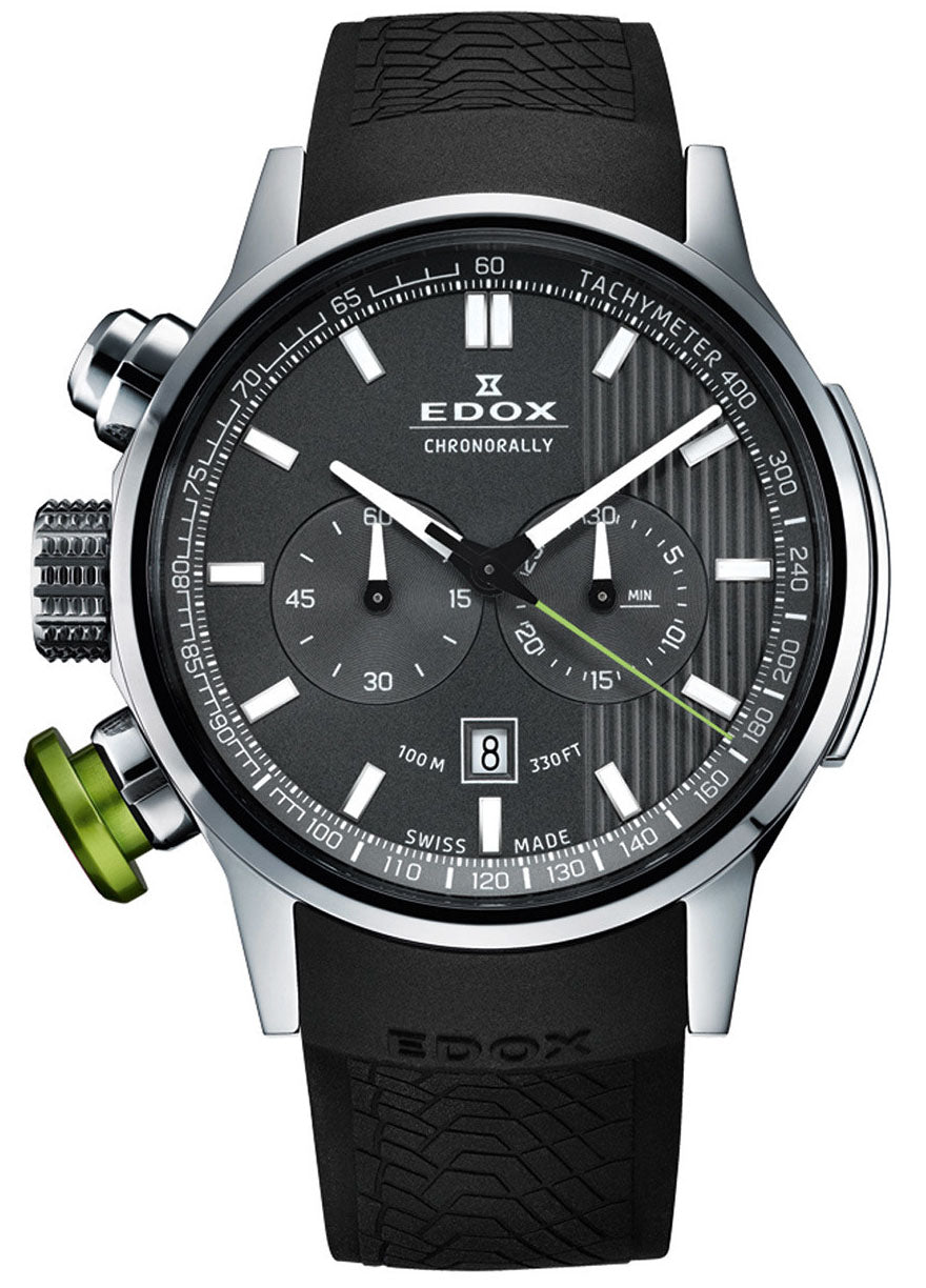 Edox Chronorally 10302 3V GIN Men's Automatic Watch - Swiss Made Luxury Chronograph for Racing Enthusiasts | Perfect for Motorsports Events, Business Meetings & Formal Occasions