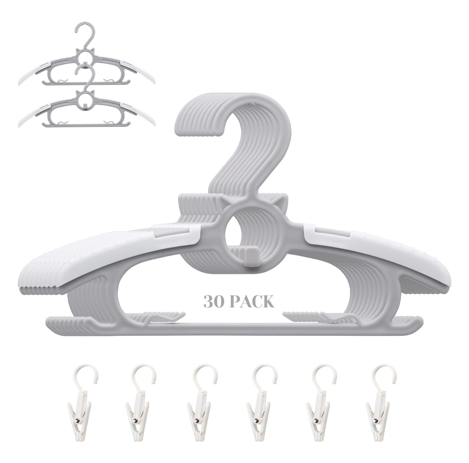 30pcs Ultra Thin Non-Slip Adjustable Baby Clothes Hangers (11