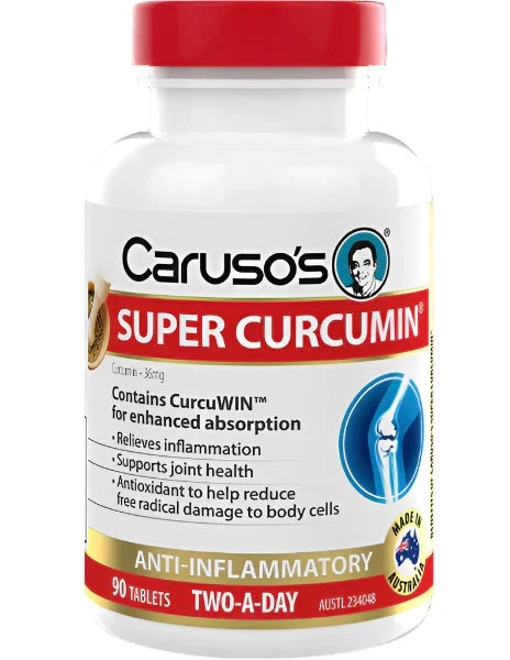 Caruso's Super Curcumin Supplement - Premium Turmeric Extract for Joint & Immune Support | Anti-Inflammatory & Antioxidant Benefits | Ideal for Daily Wellness & Active Lifestyles