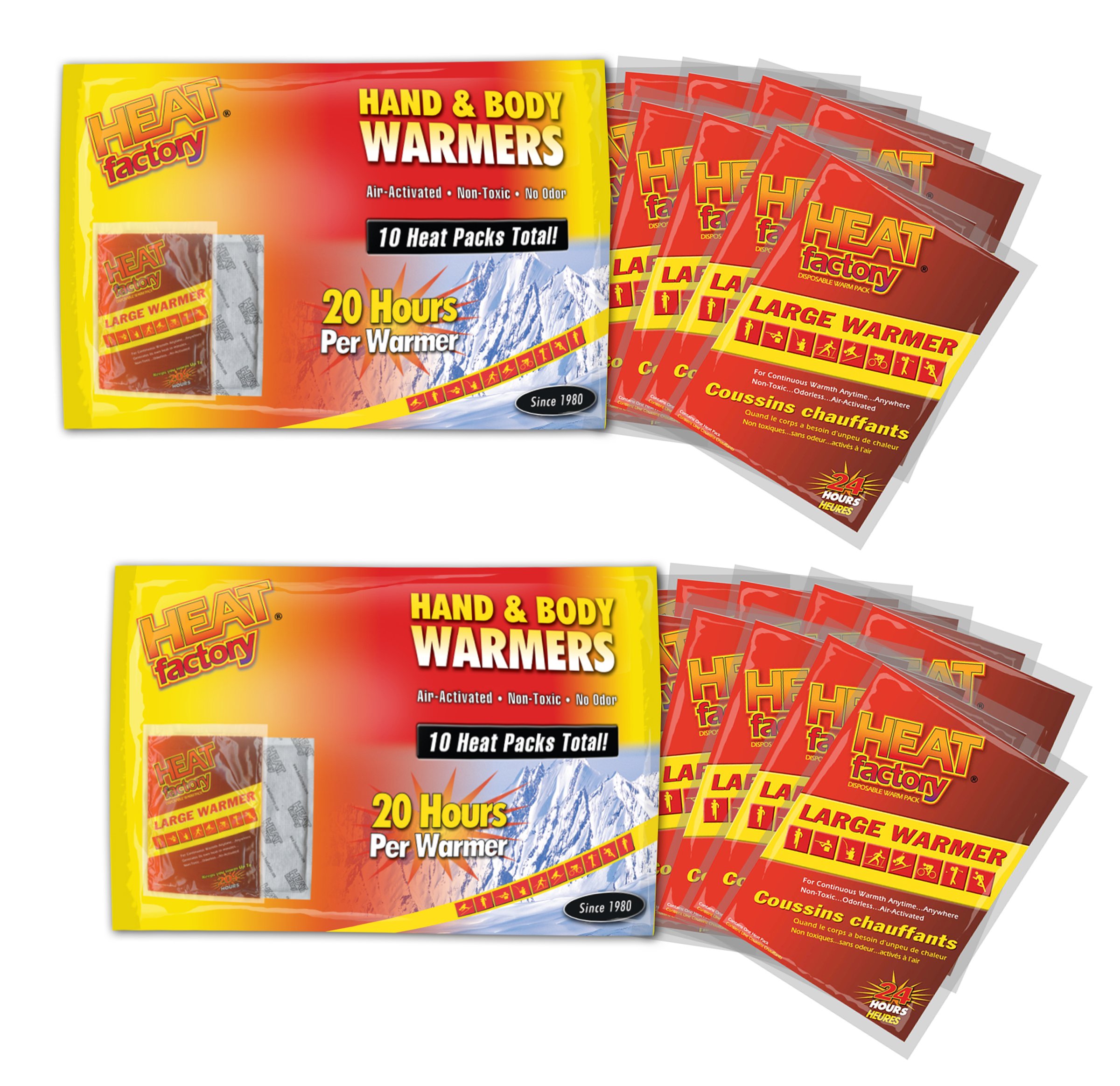 Heat Factory Hand and Body Warmers - Reusable Heating Pads for Outdoor Activities, Winter Sports, and Cold Weather Comfort