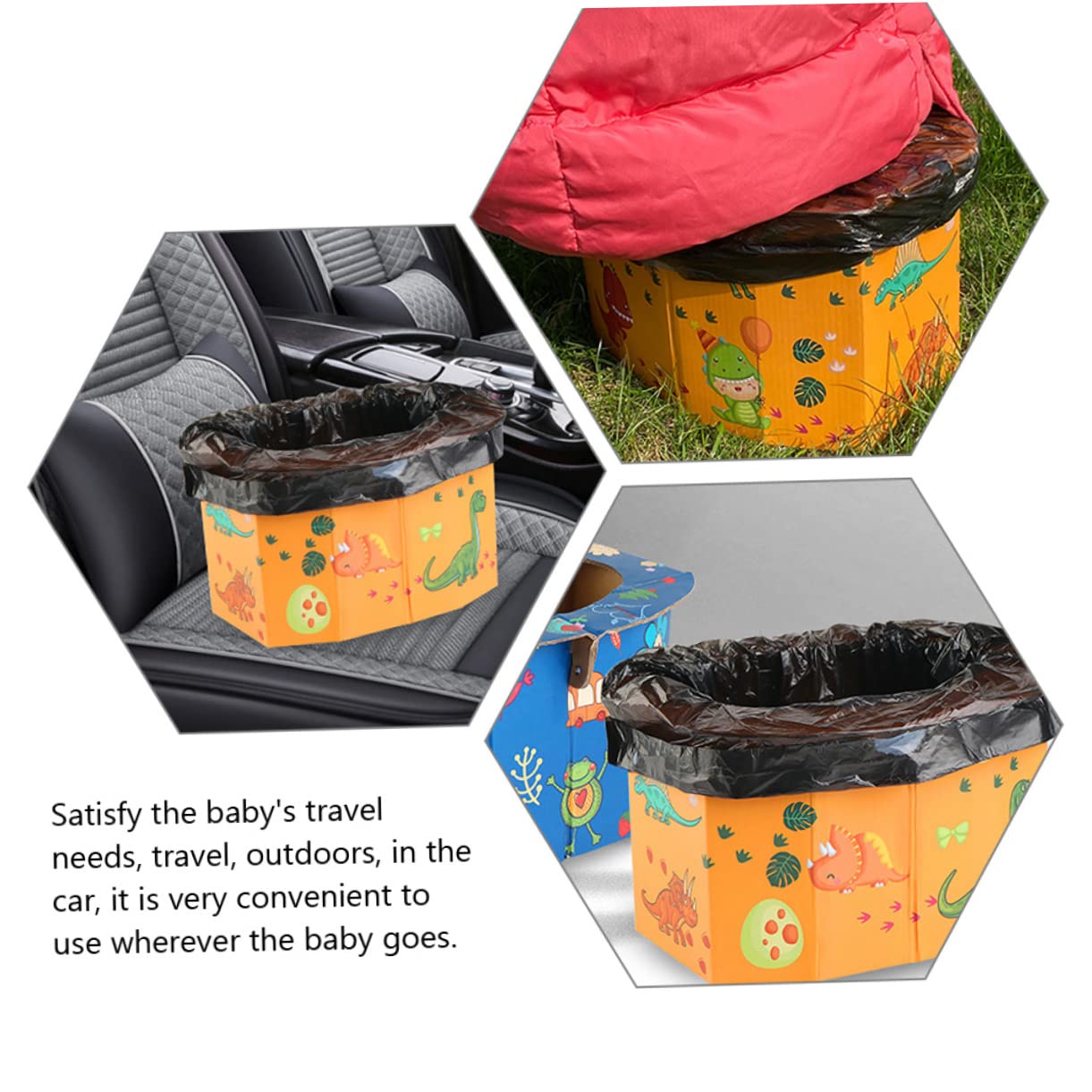 Foldable Travel Toilet for Camping & Emergencies - 4 Pack Portable Corrugated Paper Potty for Adults & Kids - Compact, Disposable & Eco-Friendly Solution for Outdoor Adventures, Road Trips & Hiking