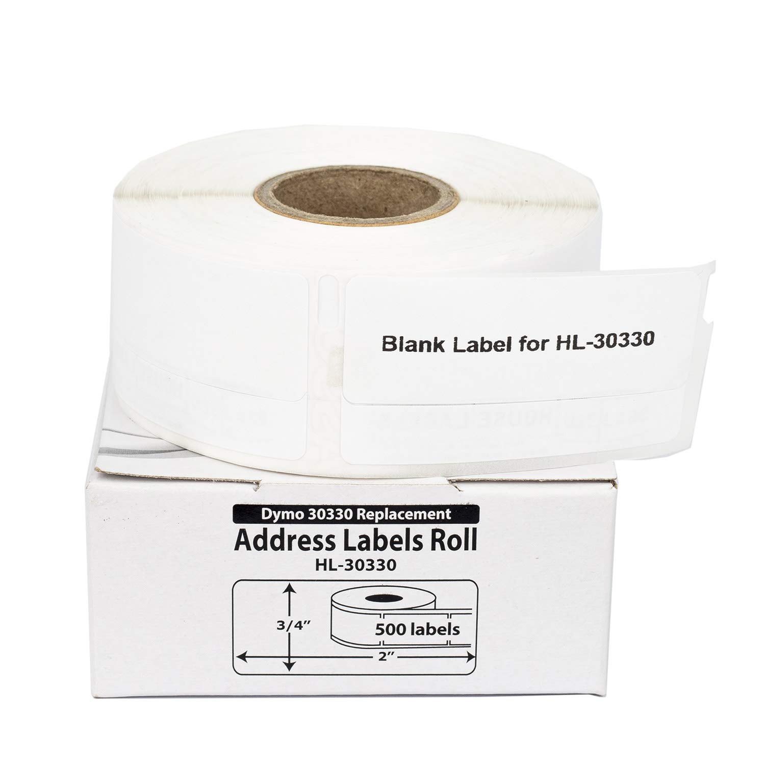 12 Rolls DYMO-Compatible 30330 Multipurpose Labels (3/4