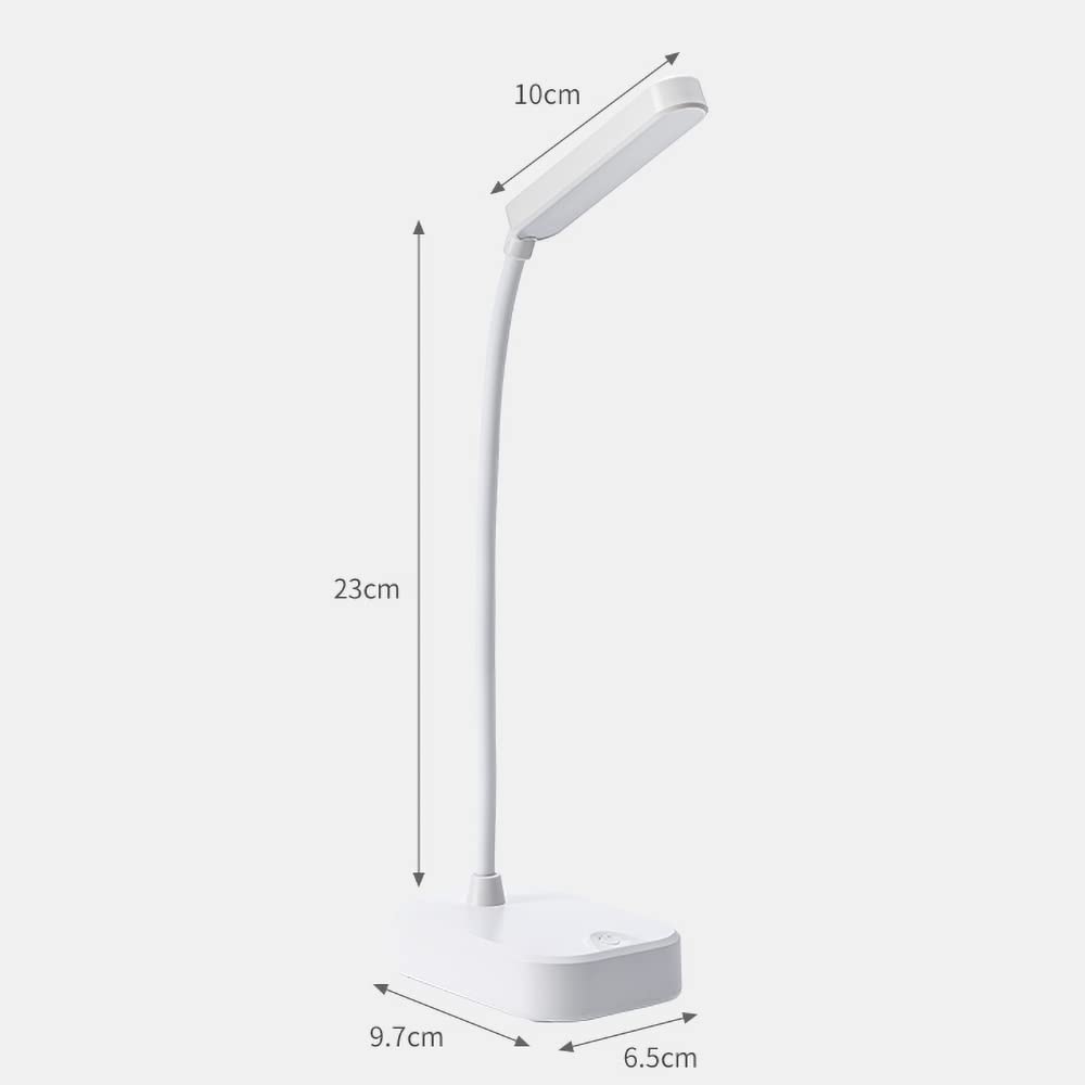 Wireless Desk Lamp with USB Power Cable - 3 Brightness Levels, 360° Rotating Gooseneck, Battery Operated - Perfect for Bedside, Office, Reading & Study Lighting
