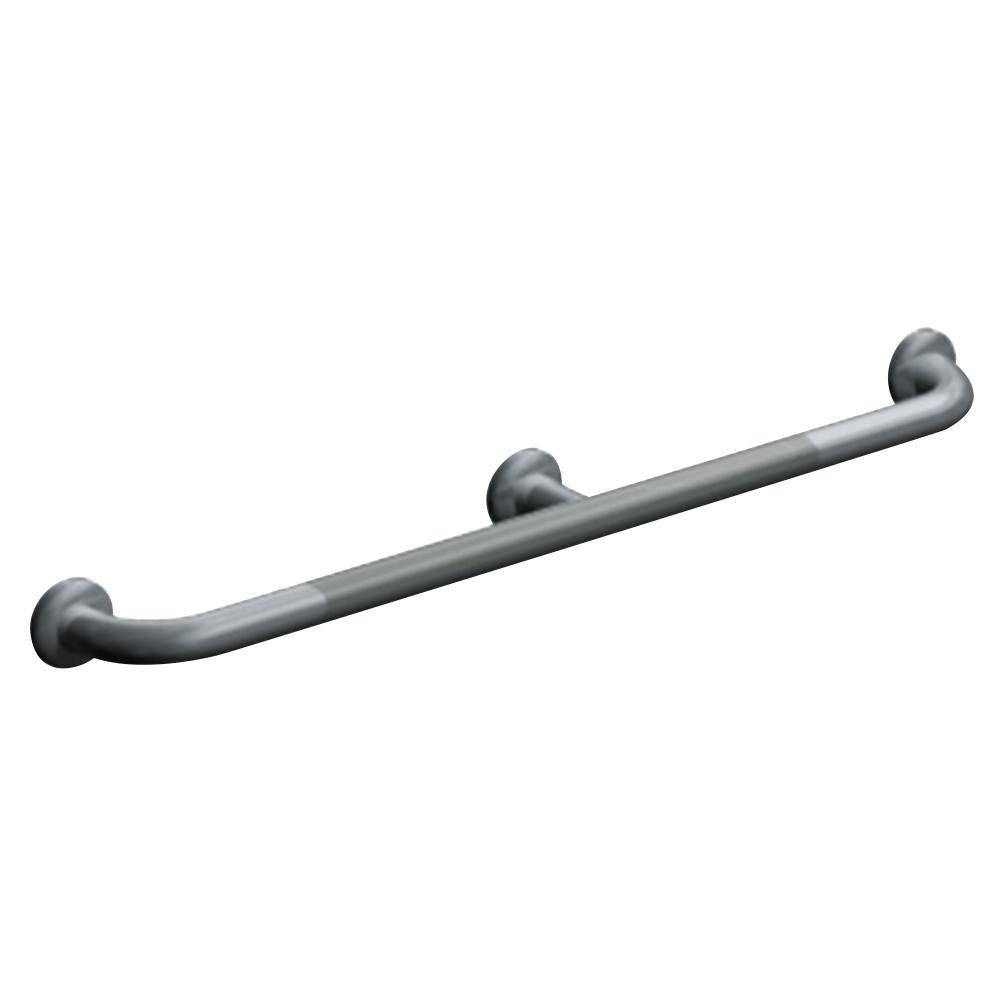 ASI 3702 54-Inch ADA Compliant Grab Bar with Intermediate Support - Straight Snap Flange Design in Satin Finish - Bathroom Safety Handle for Seniors & Disabled (Wall Mounted)