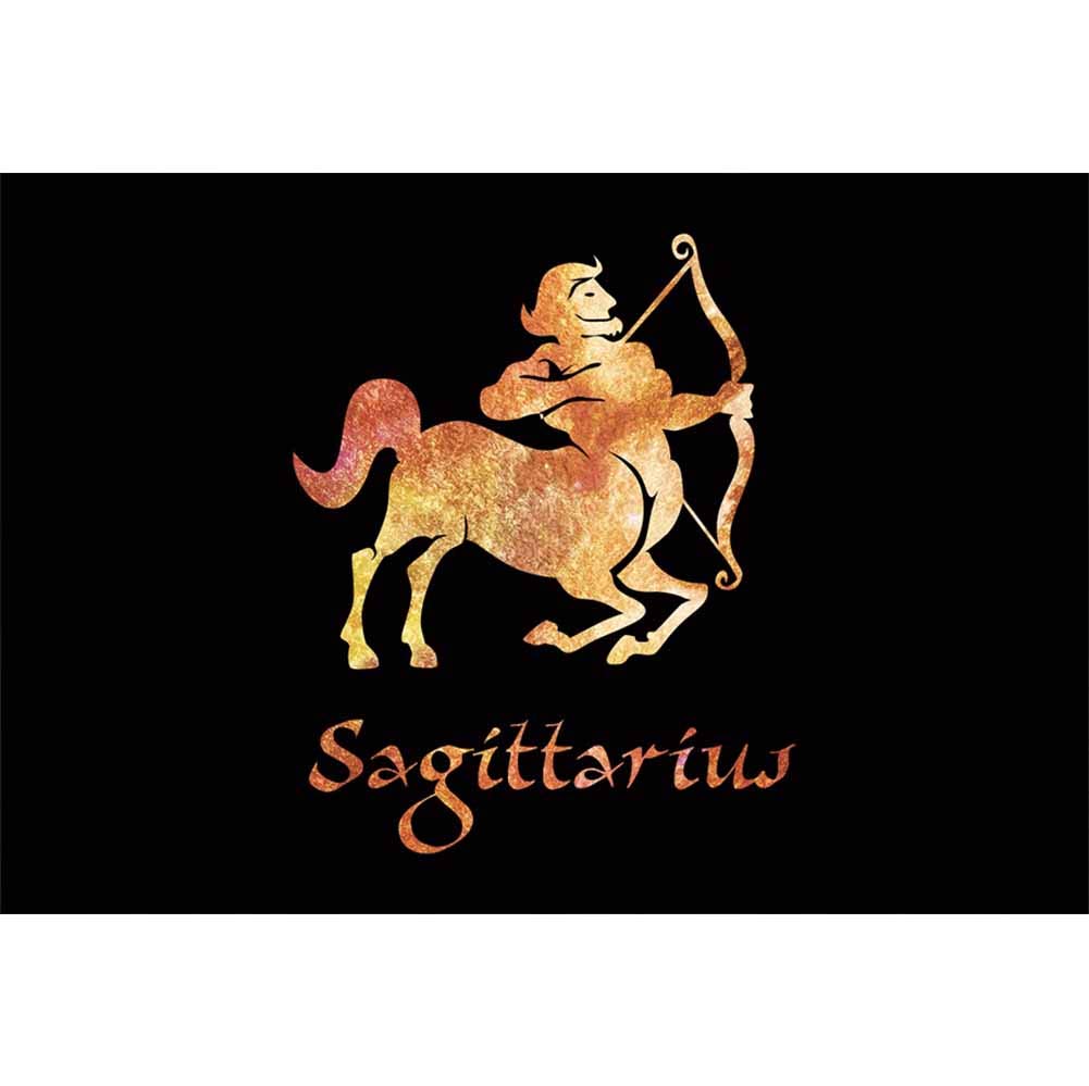 Baocicco 10x6.5ft Sagittarius Zodiac Photography Backdrop - Golden Constellation Pattern on Black Background for Astrology, Birthday Parties & Horoscope Photo Shoots | Perfect for Social Media Content, Baby Showers & Celestial-Themed Events