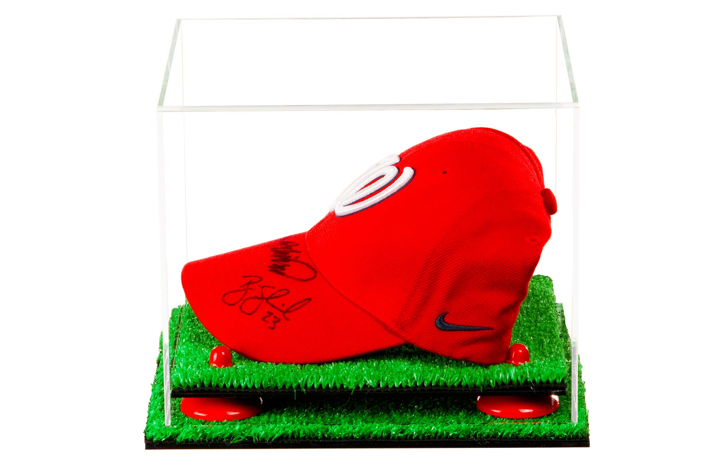 Clear Acrylic Display Case with Turntable & Grass Base - Perfect for Collectibles, Jewelry & Miniature Showcase - Home Decor & Retail Display