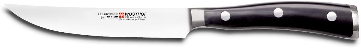 Premium Wusthof Classic Ikon 4-Piece Steak Knife Set - High-Quality German Stainless Steel Steak Knives for Perfect Meat Cutting - Ideal for Steak Dinners, BBQ Parties & Fine Dining Experience