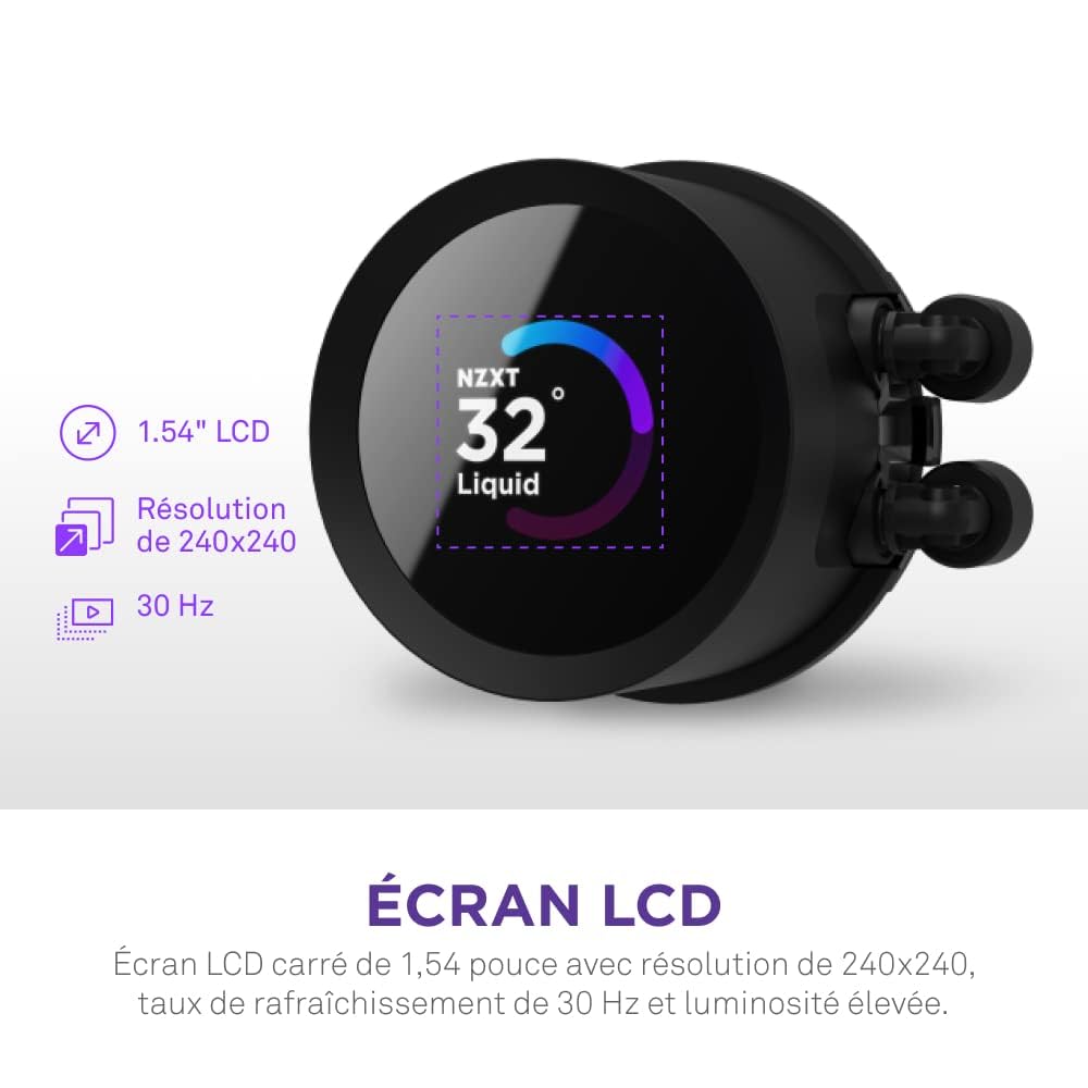 NZXT Kraken 240mm RGB AIO Liquid CPU Cooler with 1.54