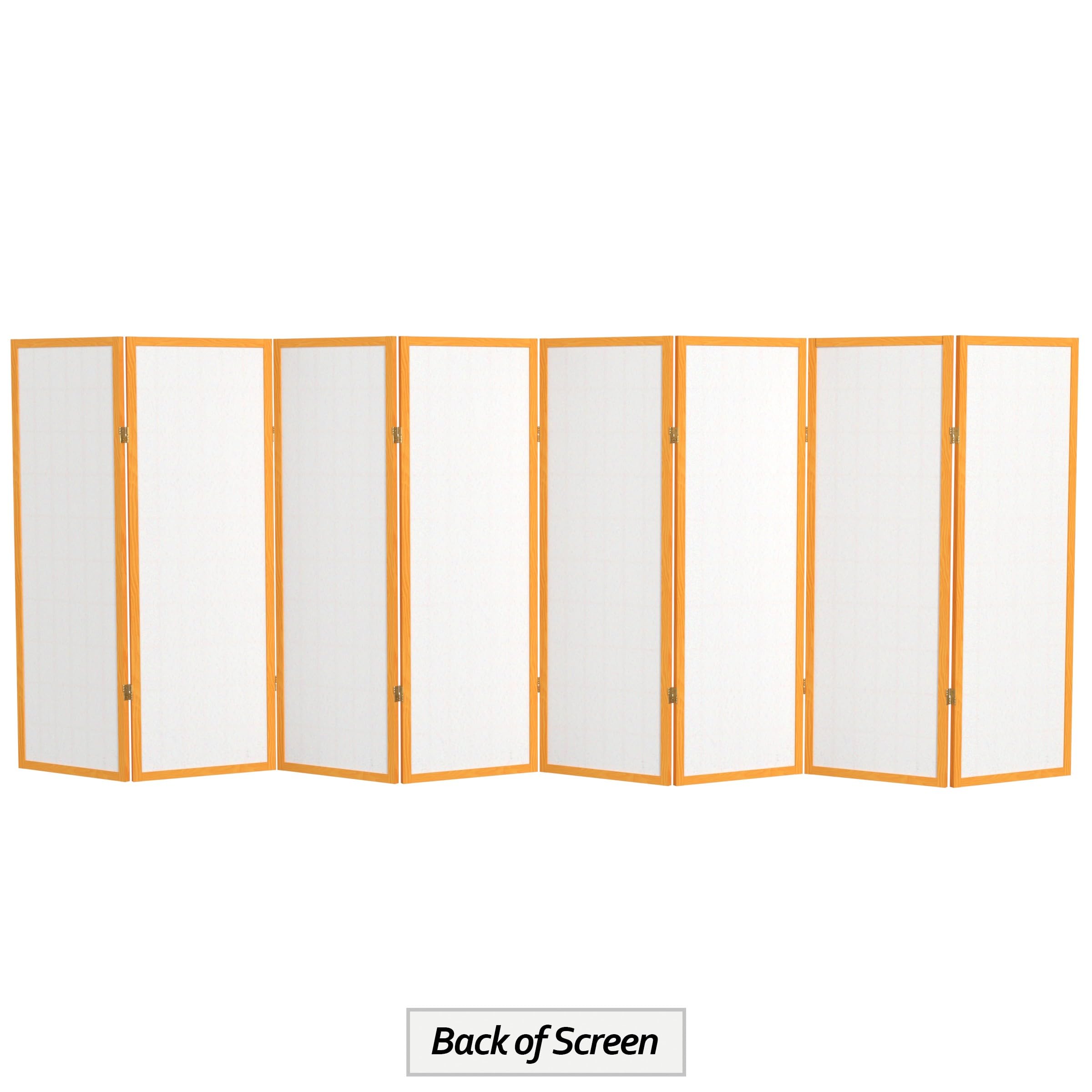 4 ft. Short Window Pane Shoji Screen - Honey Finish - 8 Panel Room Divider for Home Office, Living Room, and Bedroom Privacy